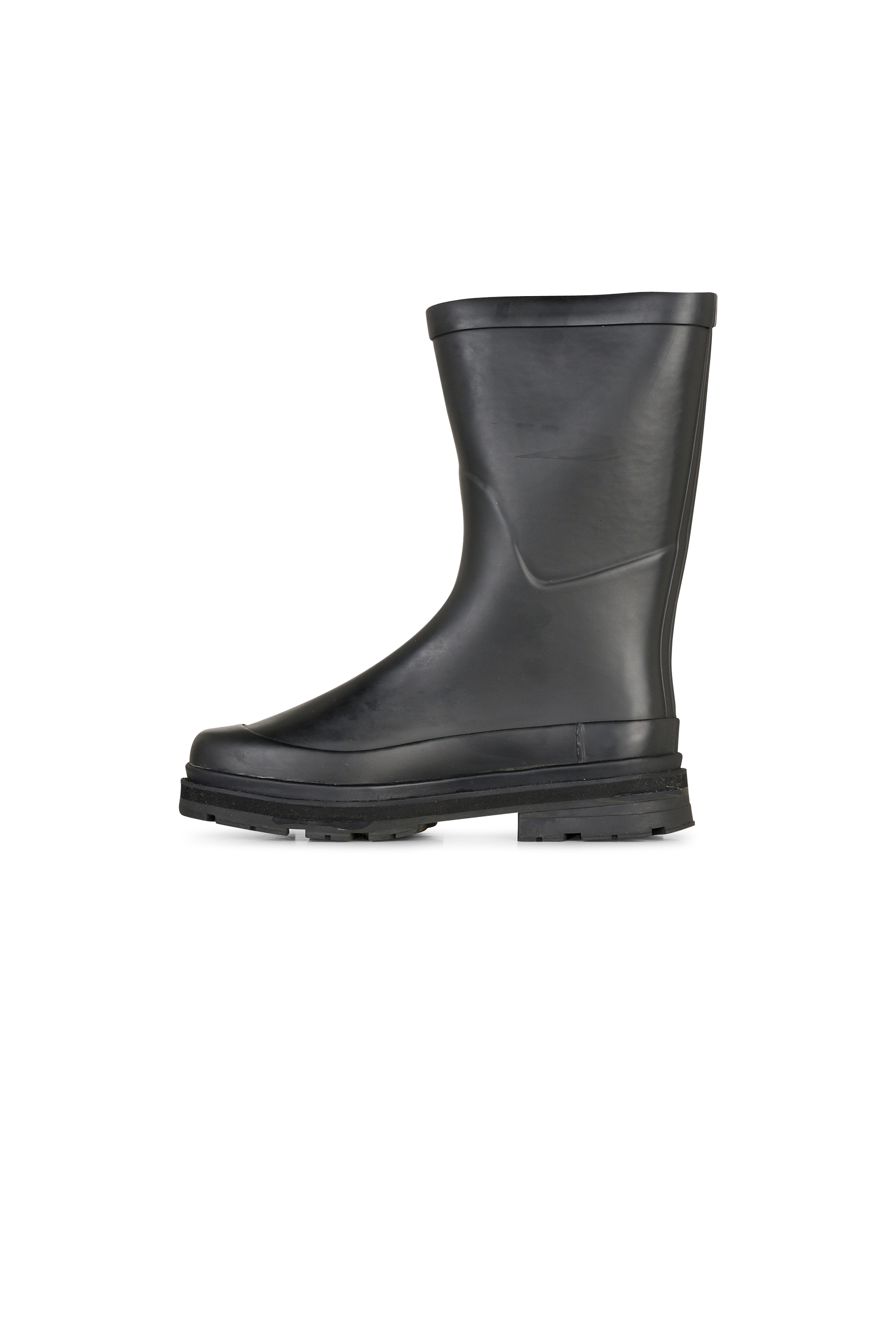 Heeled leather mid-calf boots Black