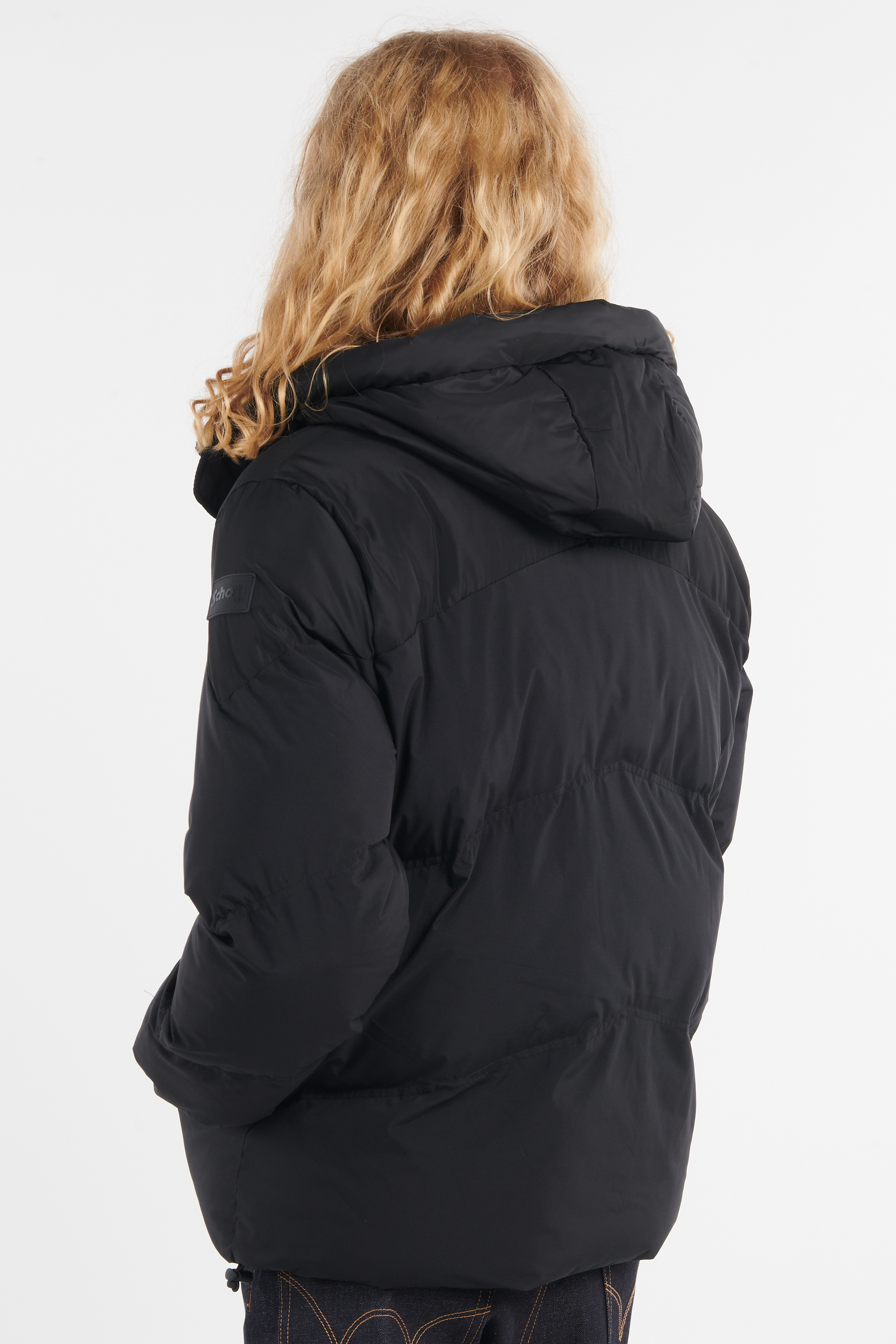 Lightweight quilted padded jacket with high neck Black