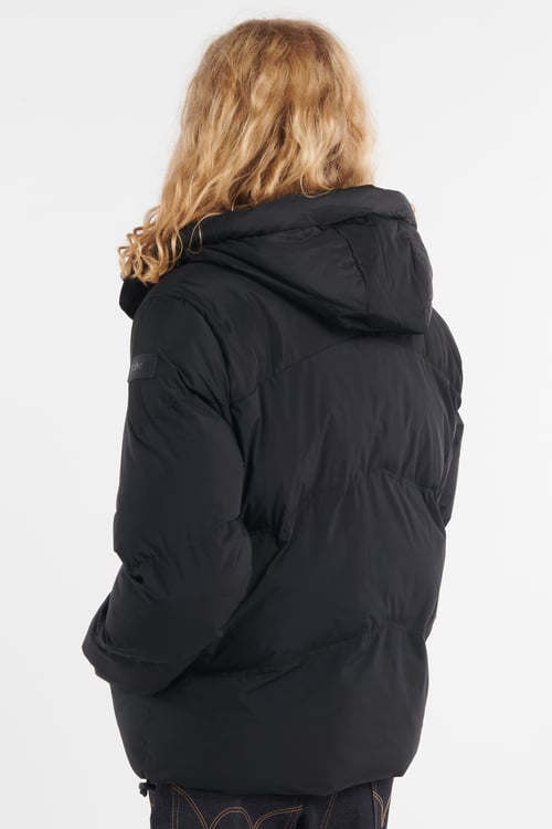 SCHOTT Lightweight quilted padded jacket with high neck Black