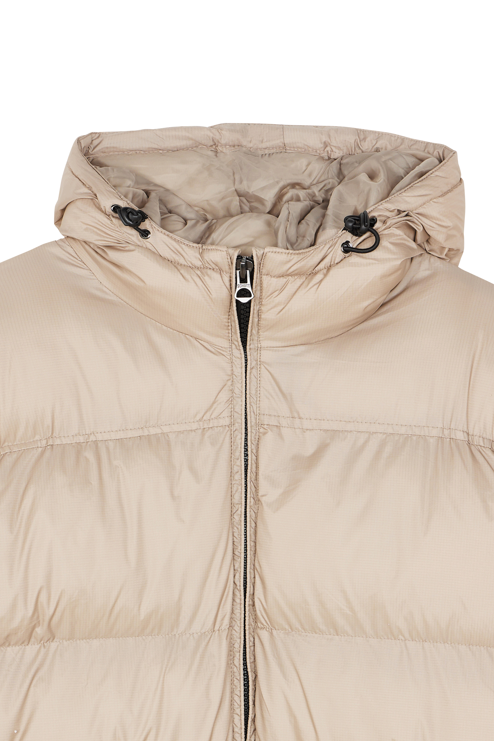 Lightweight quilted padded jacket with high neck Beige