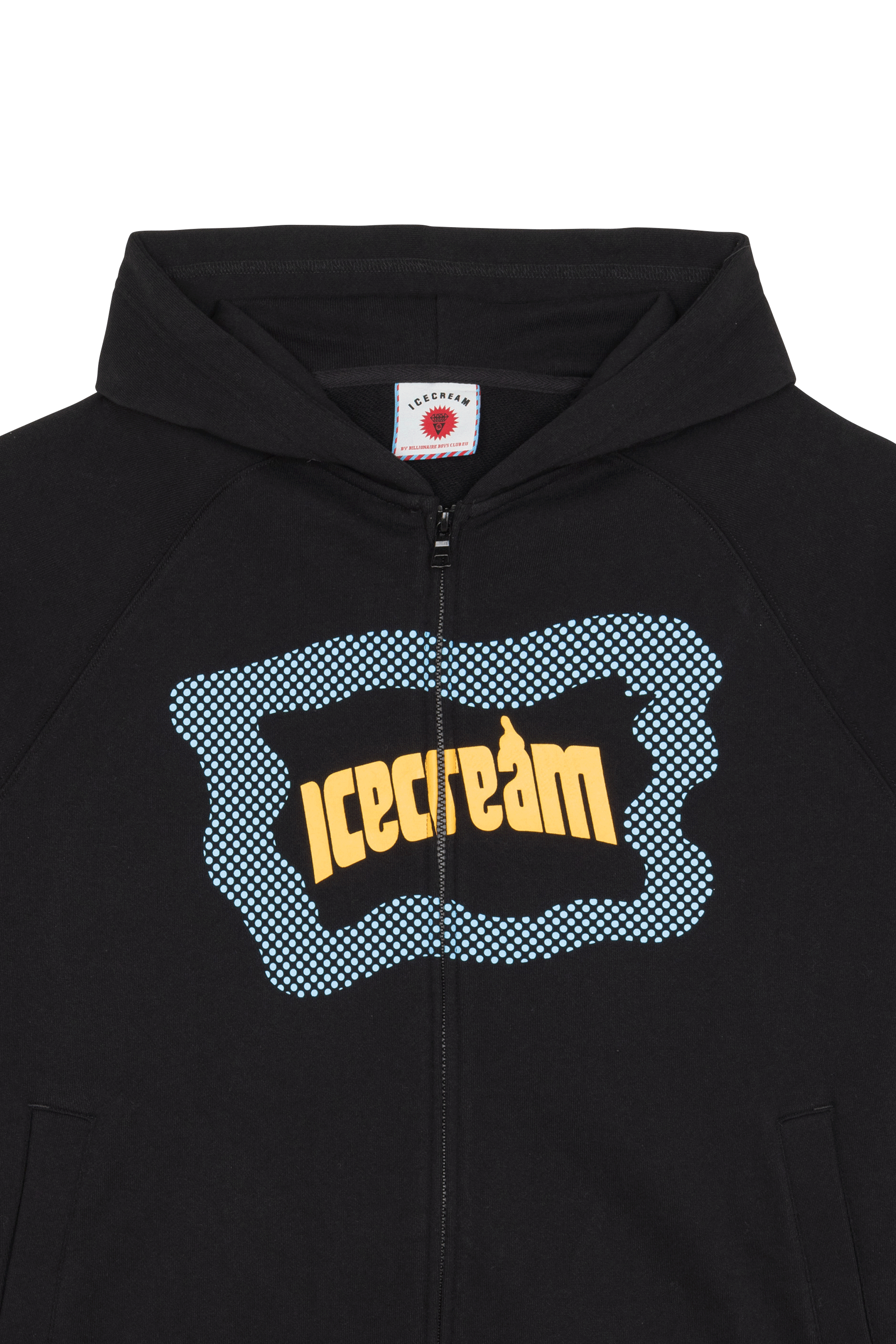 Regular-fit zip-up cotton-blend hoodie with Pony Player Black