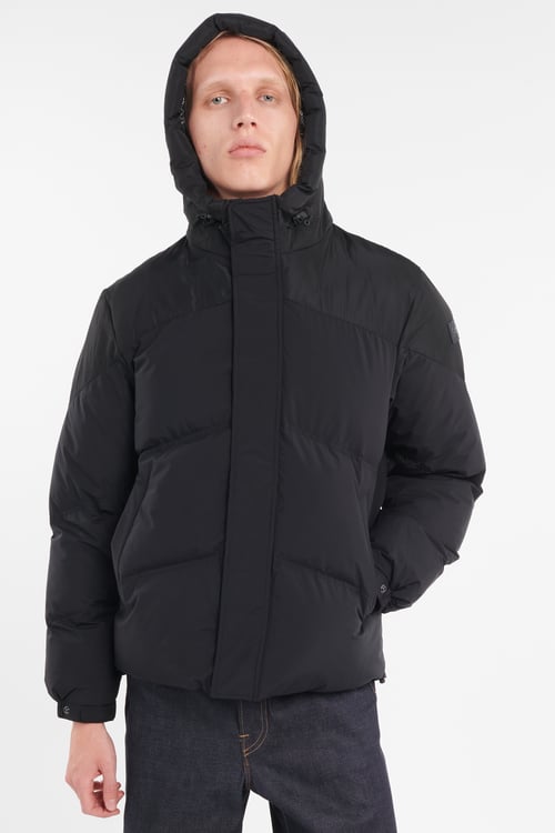 SCHOTT Lightweight quilted padded jacket with high neck Black
