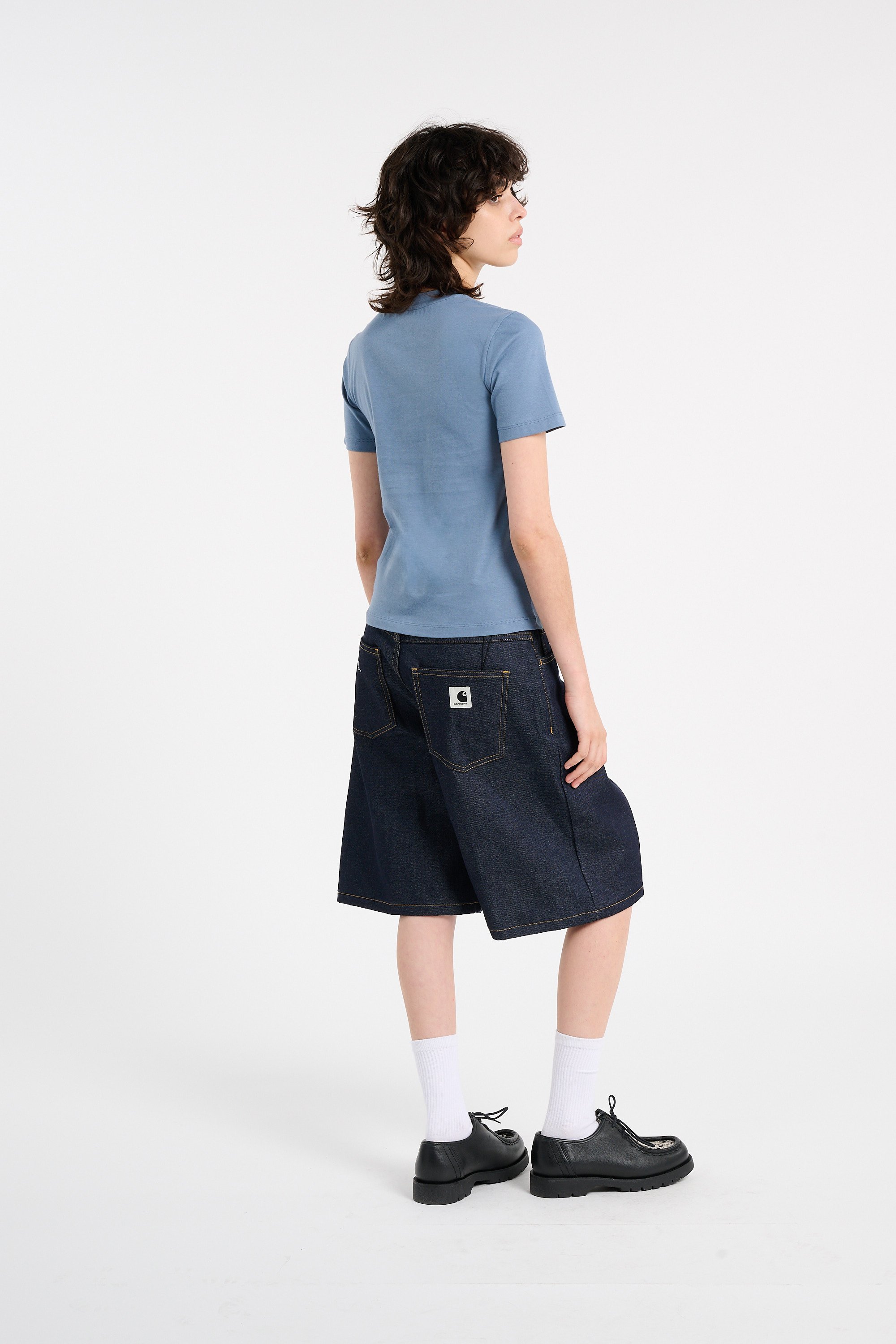 Round neck organic cotton t-shirt | Blue CARHARTT WIP Women