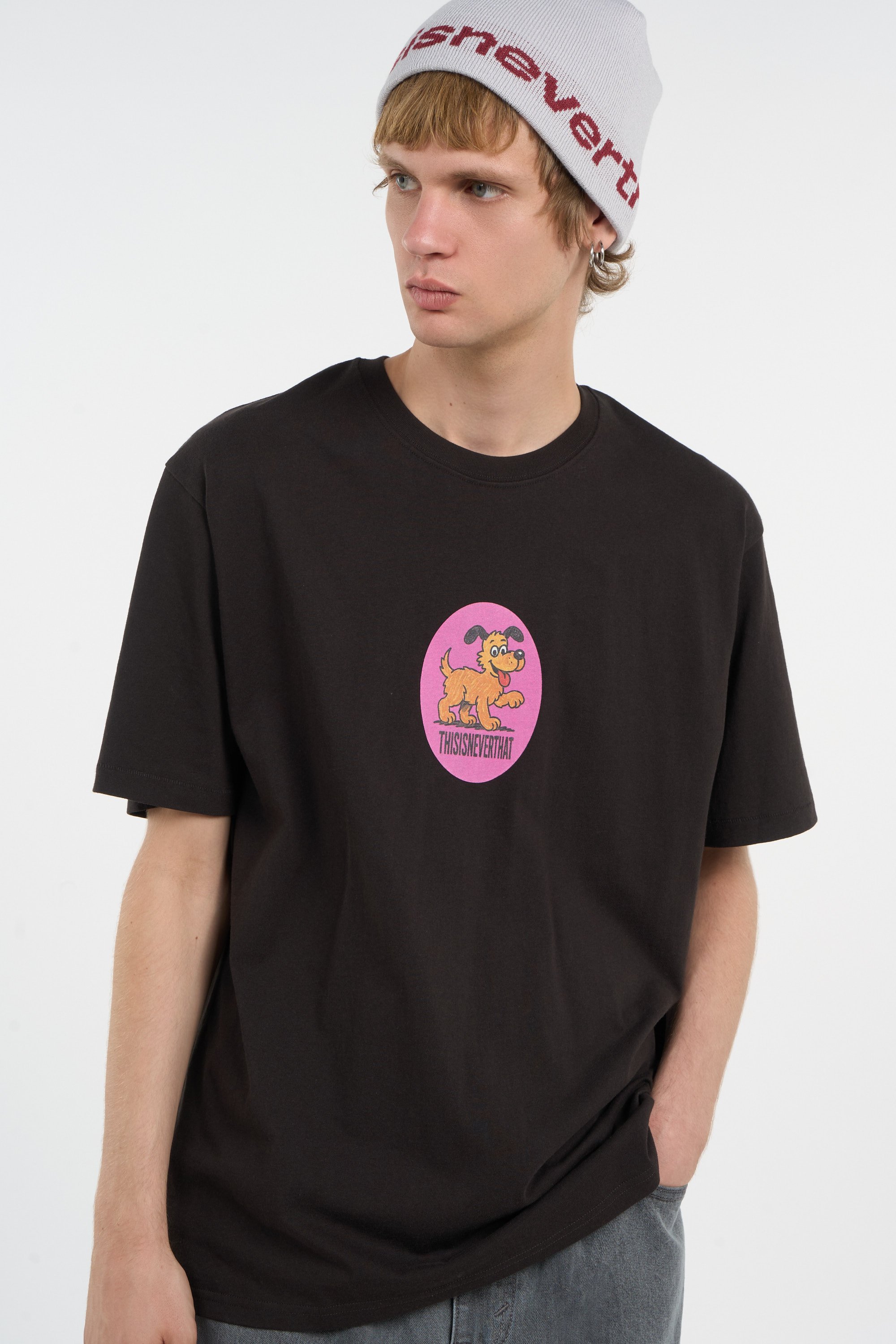 Regular-fit round-neck cotton T-shirt | Black THISISNEVERTHAT Men