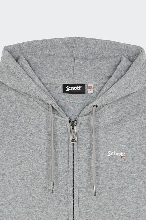 SCHOTT Hoodie zippé Gris