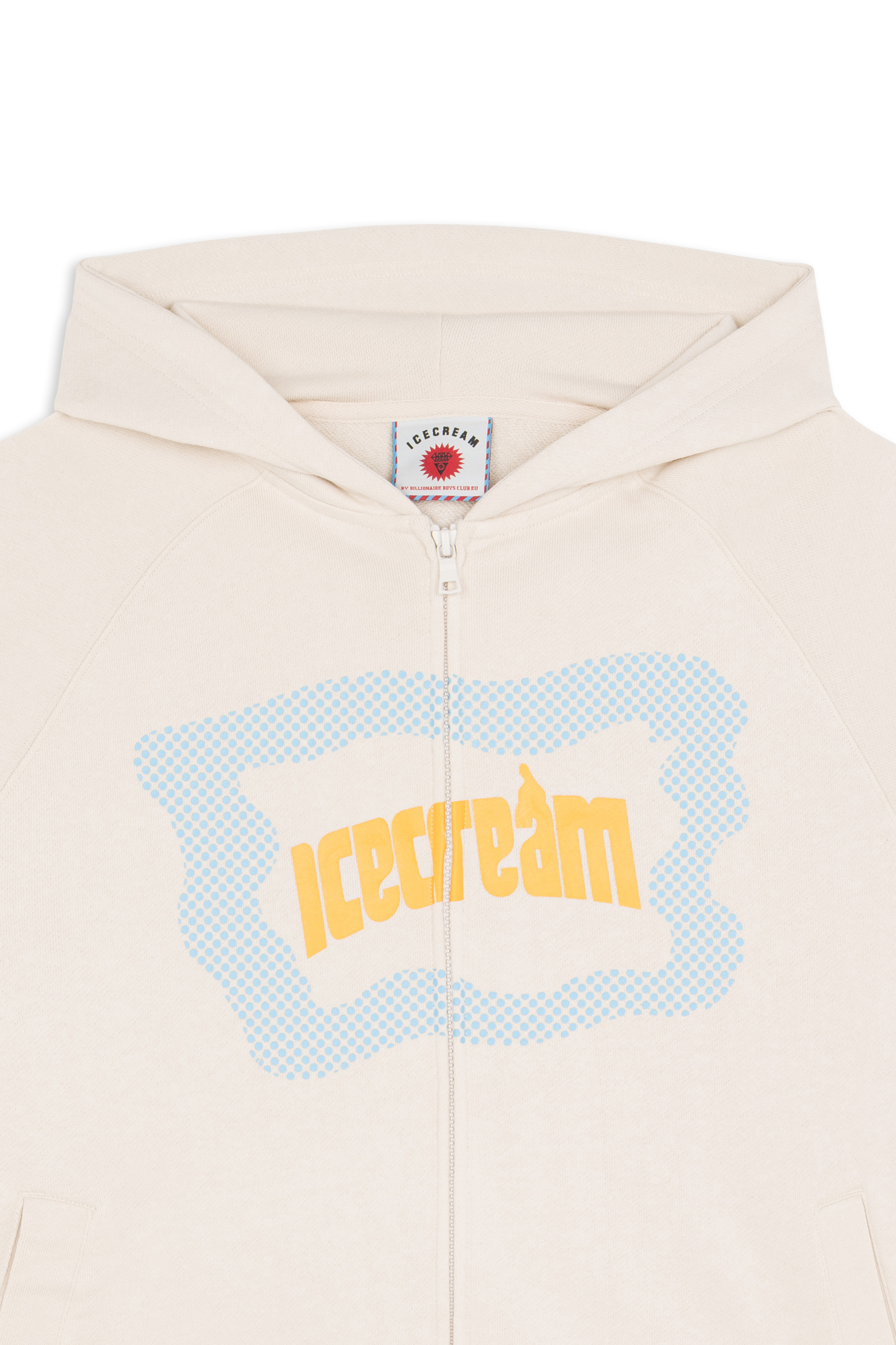 Regular-fit zip-up cotton-blend hoodie with Pony Player Beige