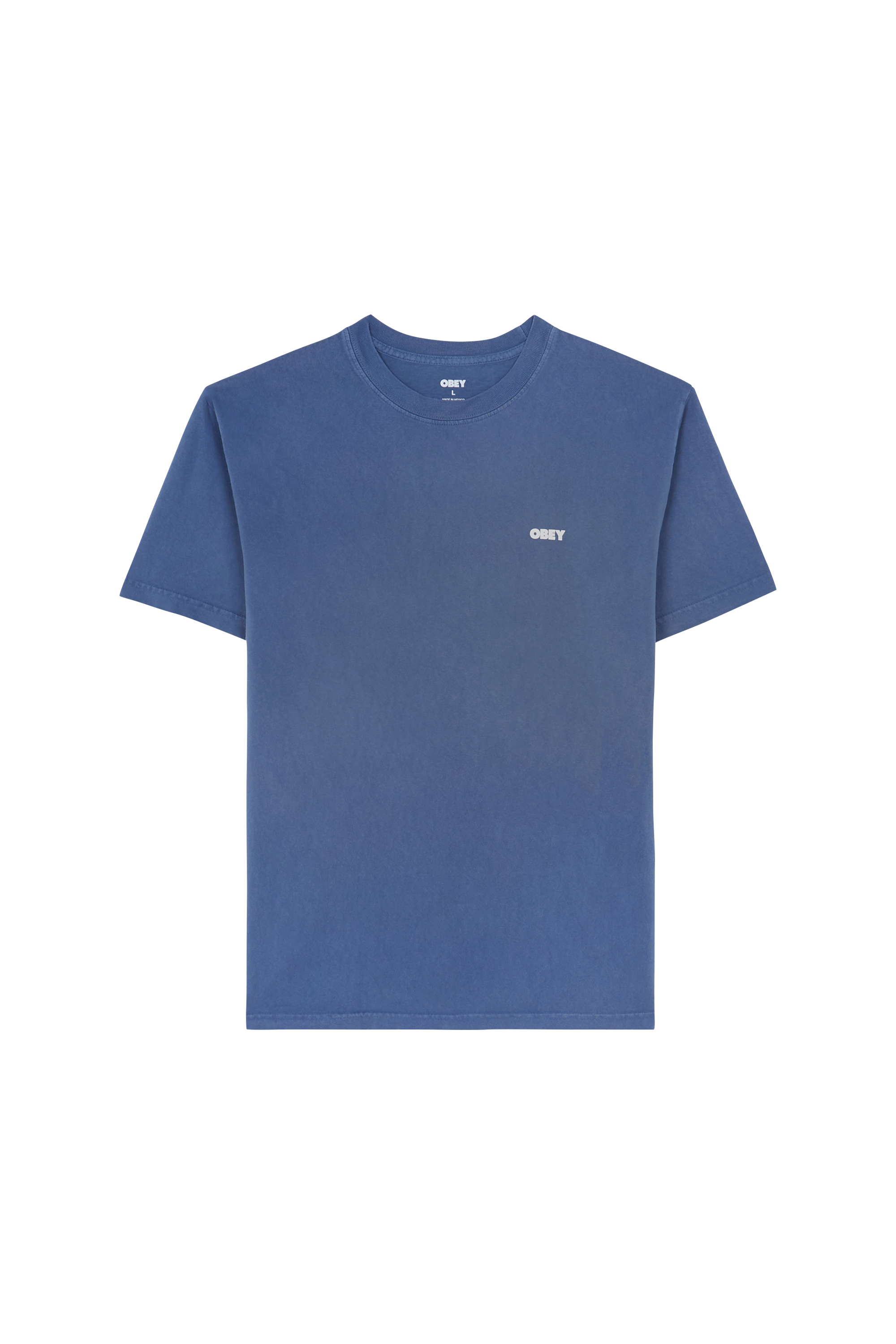 Regular-fit round-neck cotton T-shirt Blue