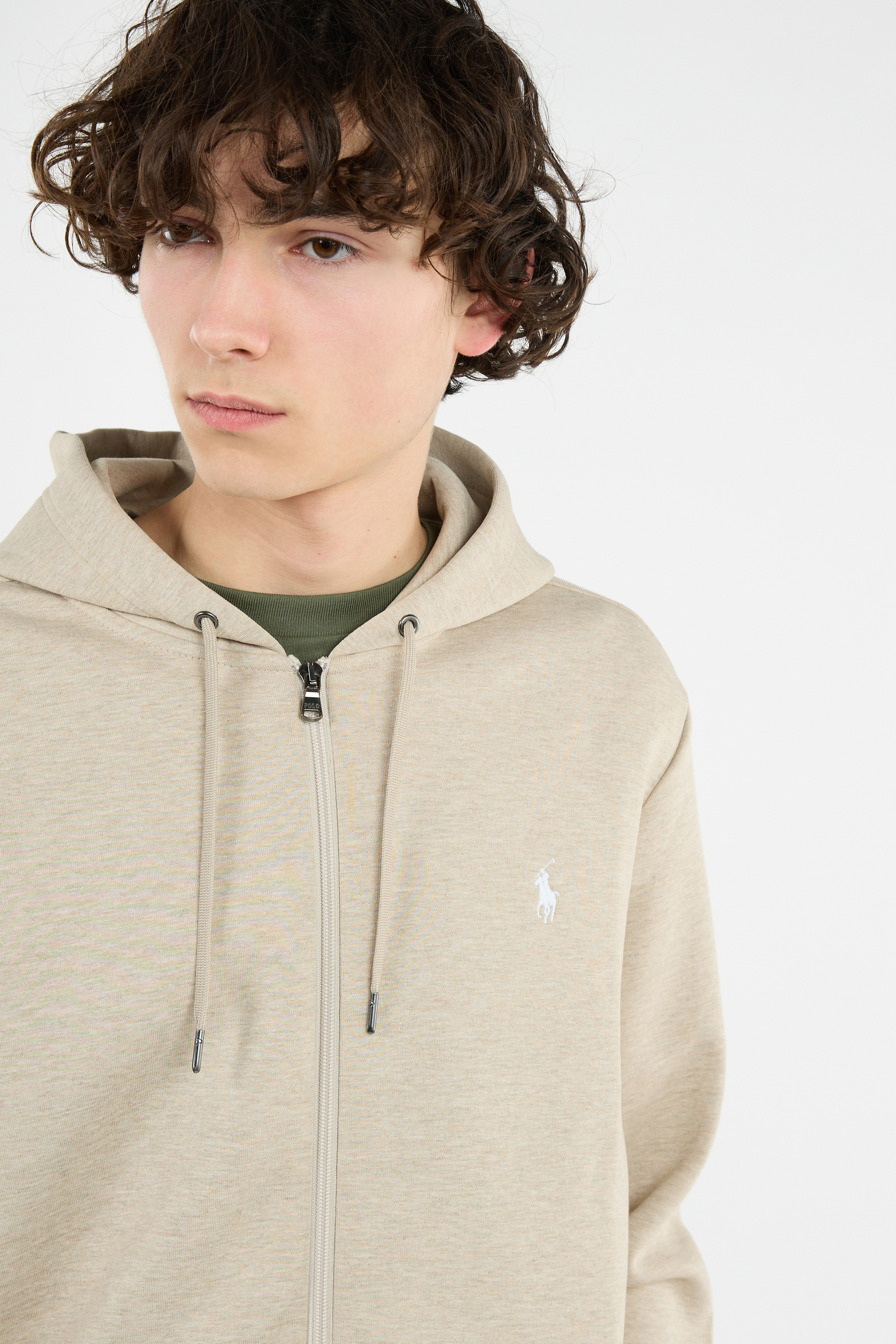 Hoodie zippé Beige