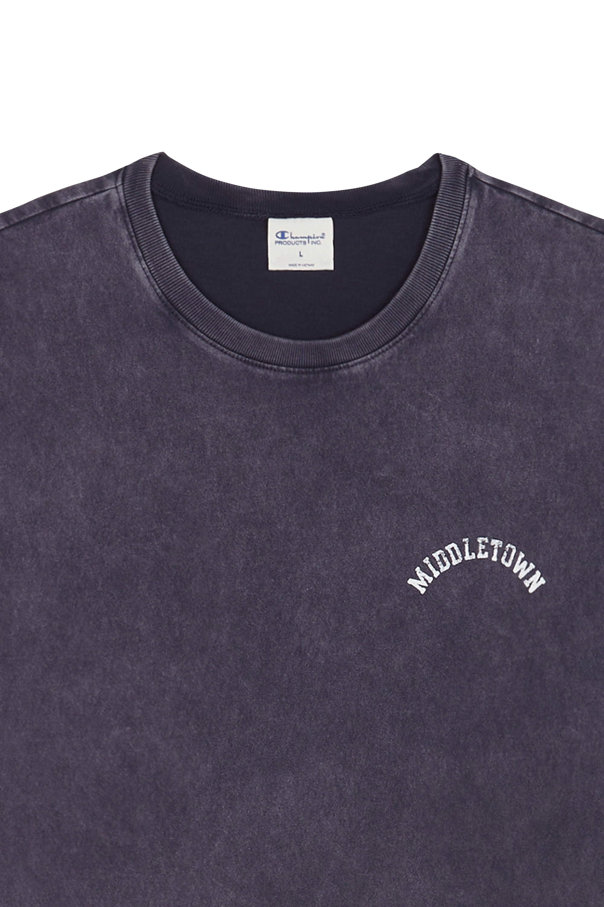 Regular-fit round-neck cotton T-shirt Blue