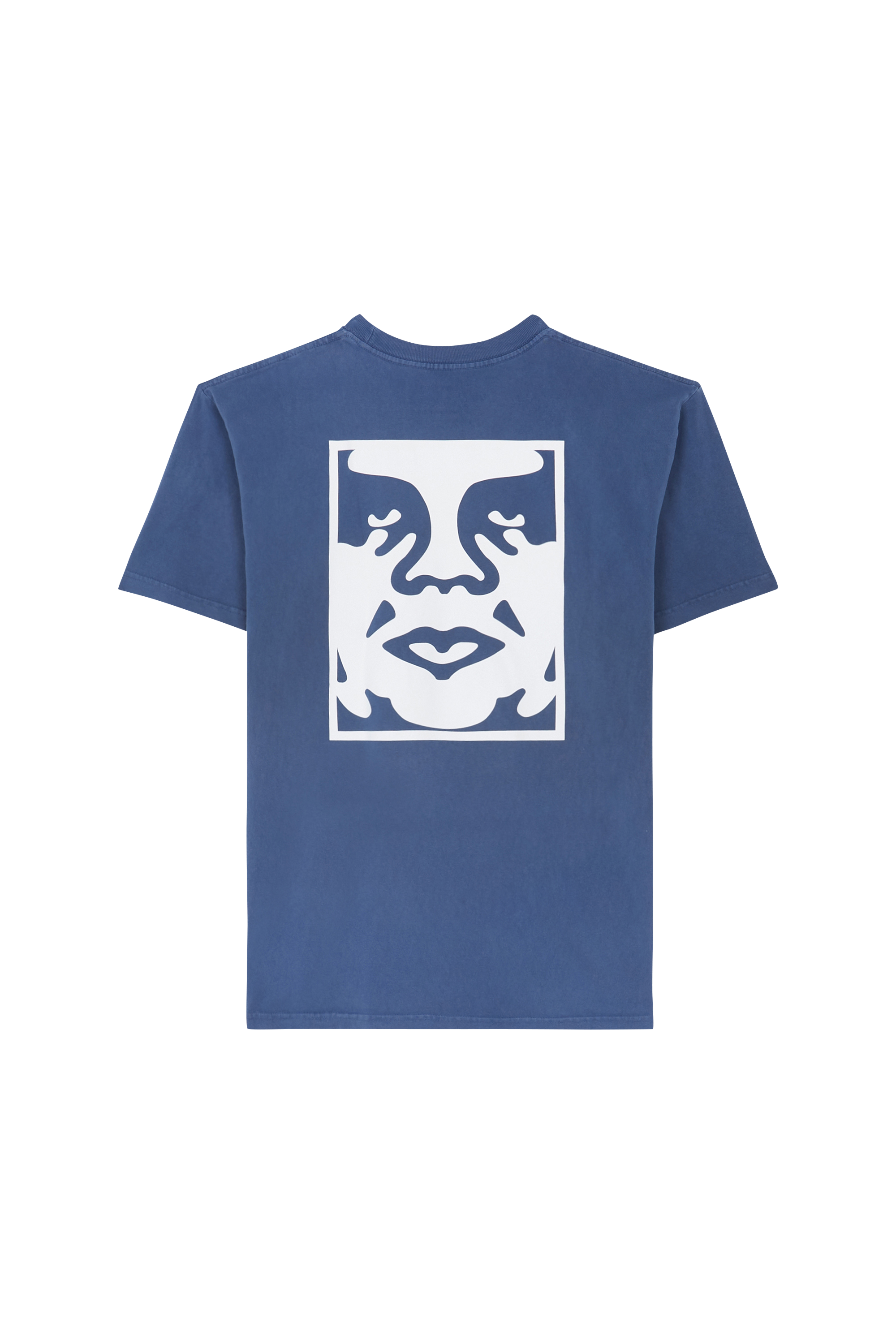 Regular-fit round-neck cotton T-shirt Blue