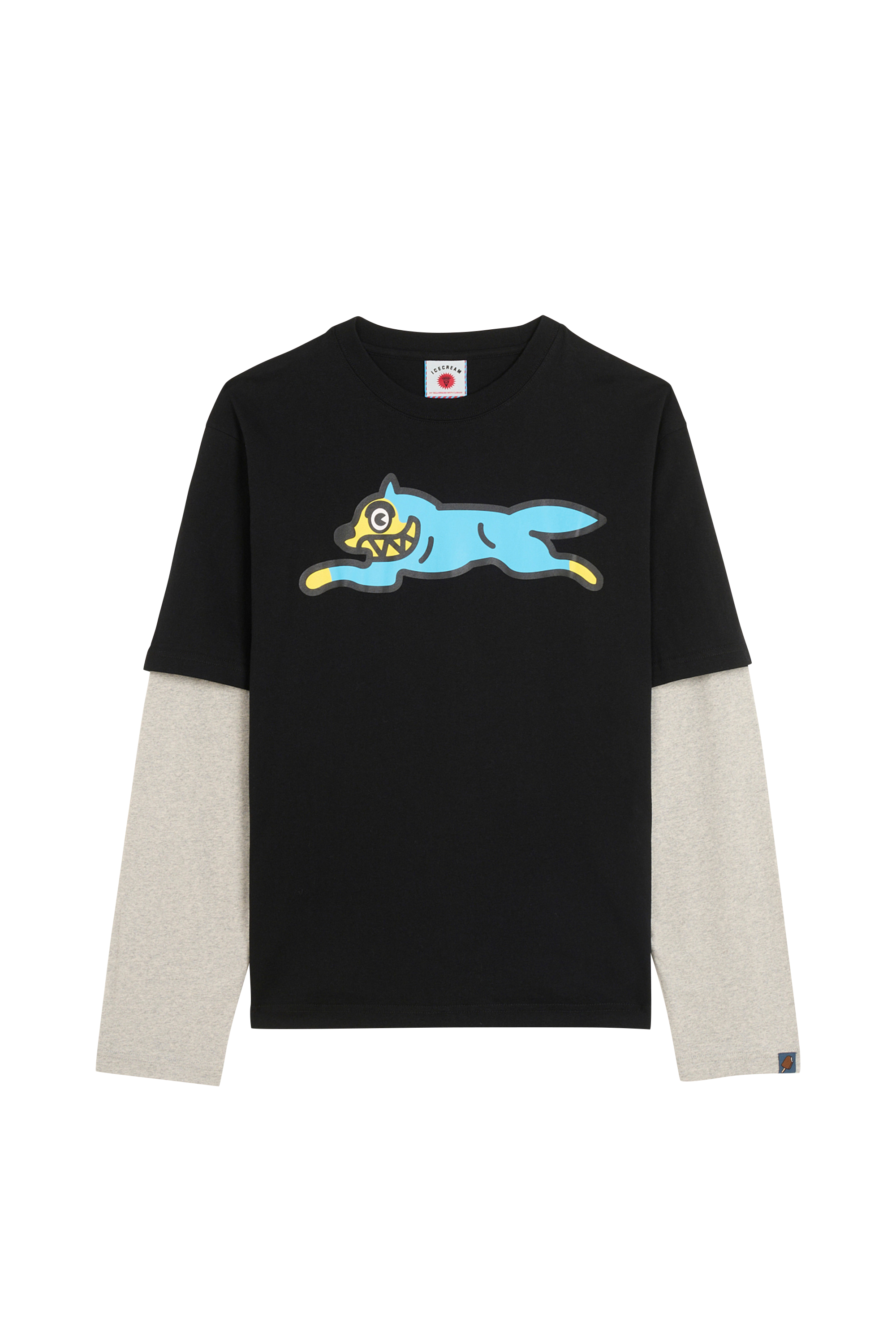 Regular-fit round-neck cotton T-shirt Black