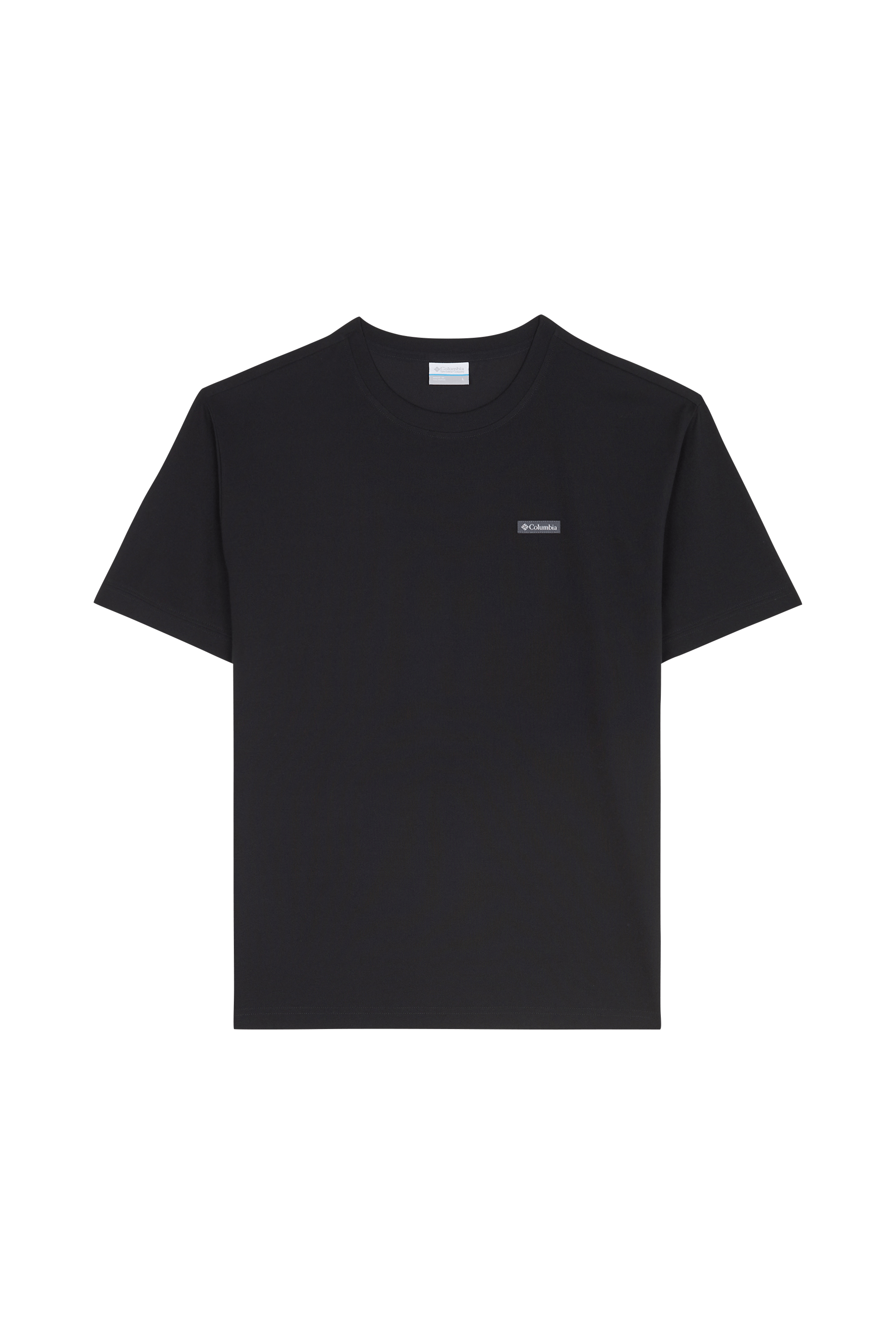 Regular-fit round-neck cotton T-shirt COLUMBIA Black