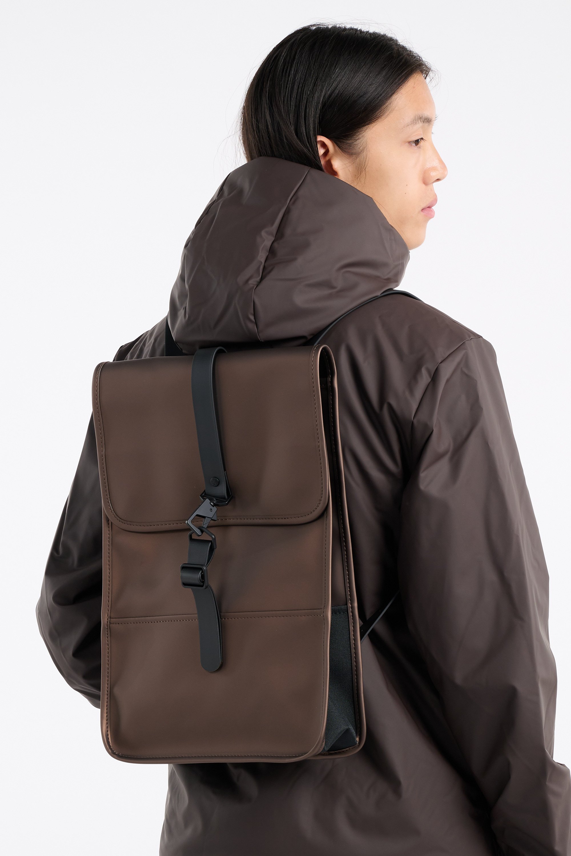 Canvas backpack RAINS Brown