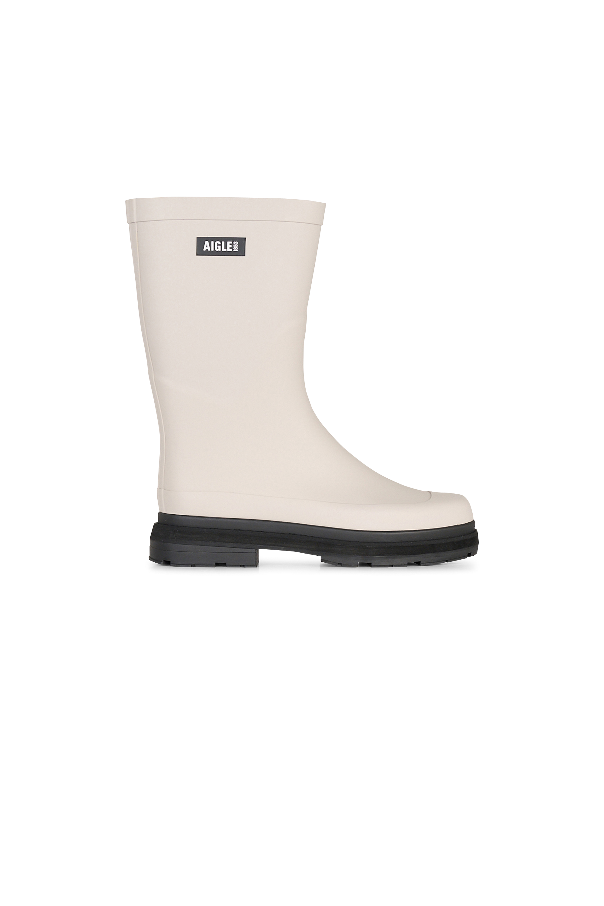 Heeled leather mid-calf boots White