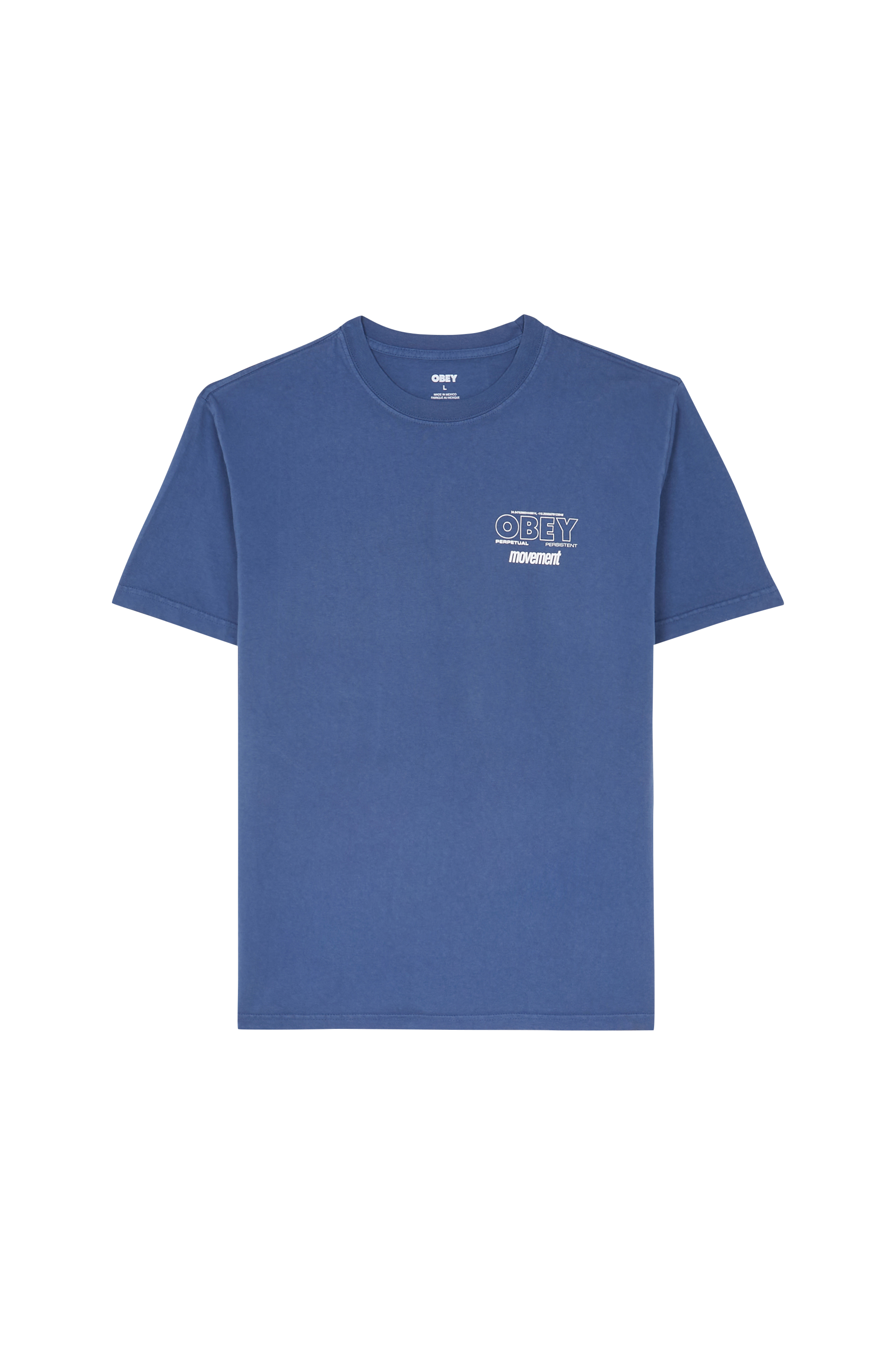 Regular-fit round-neck cotton T-shirt Blue