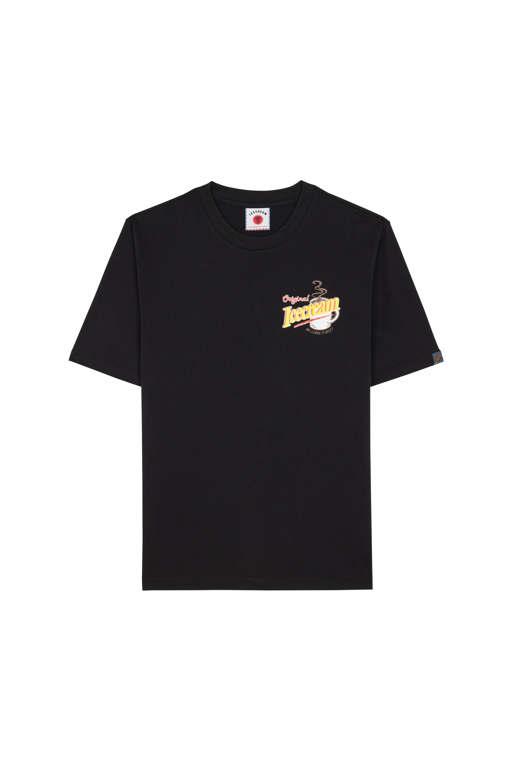 Regular-fit round-neck cotton T-shirt Black