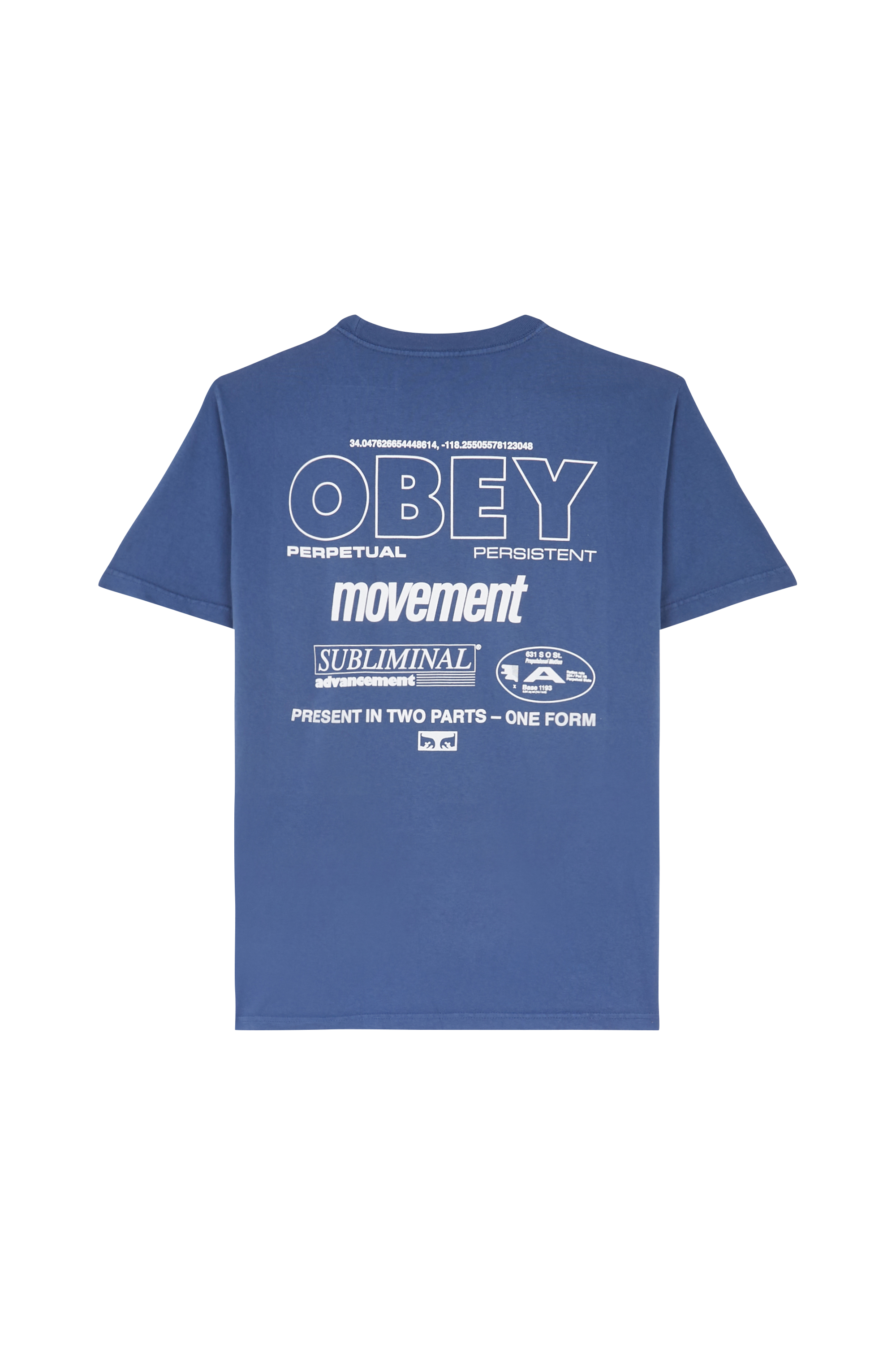 Regular-fit round-neck cotton T-shirt Blue