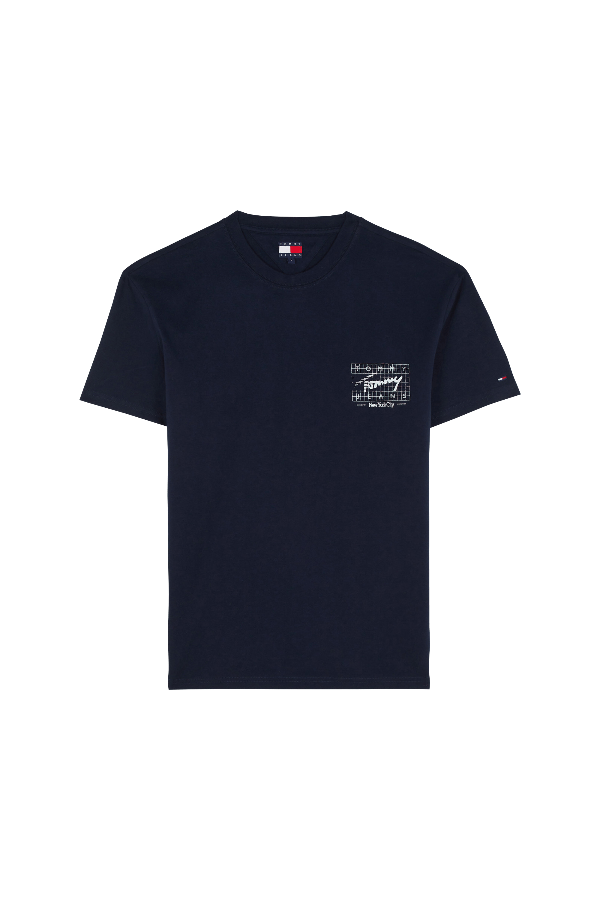 Regular-fit round-neck cotton T-shirt REG SIGN FLAG Dark night navy