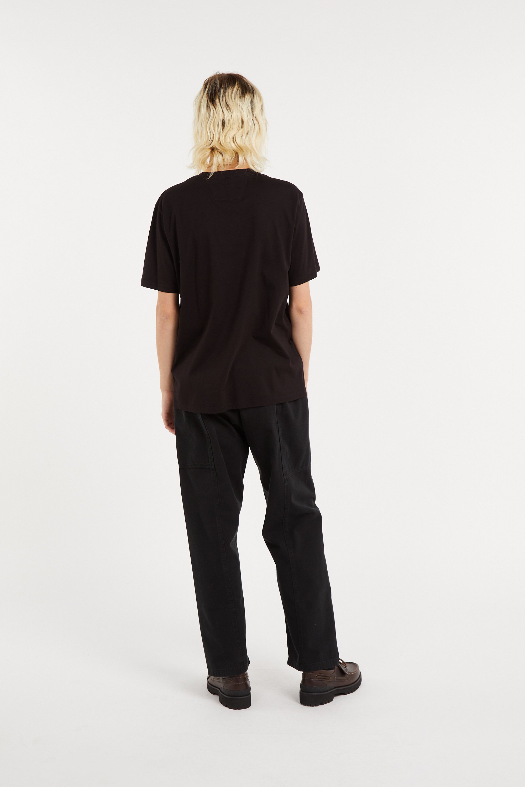 Regular-fit round-neck cotton T-shirt | Black C.P. COMPANY Men