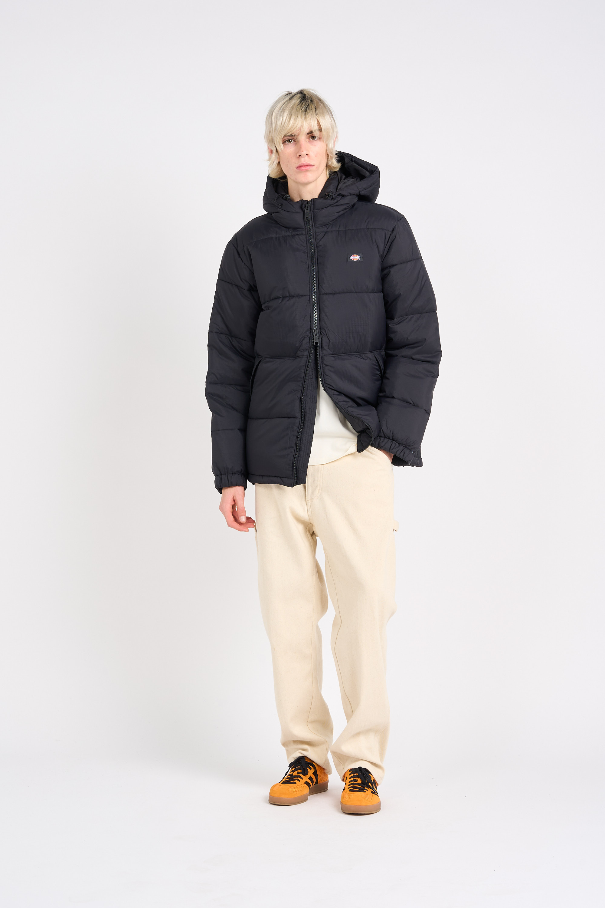 Lightweight quilted padded jacket with high neck Grey