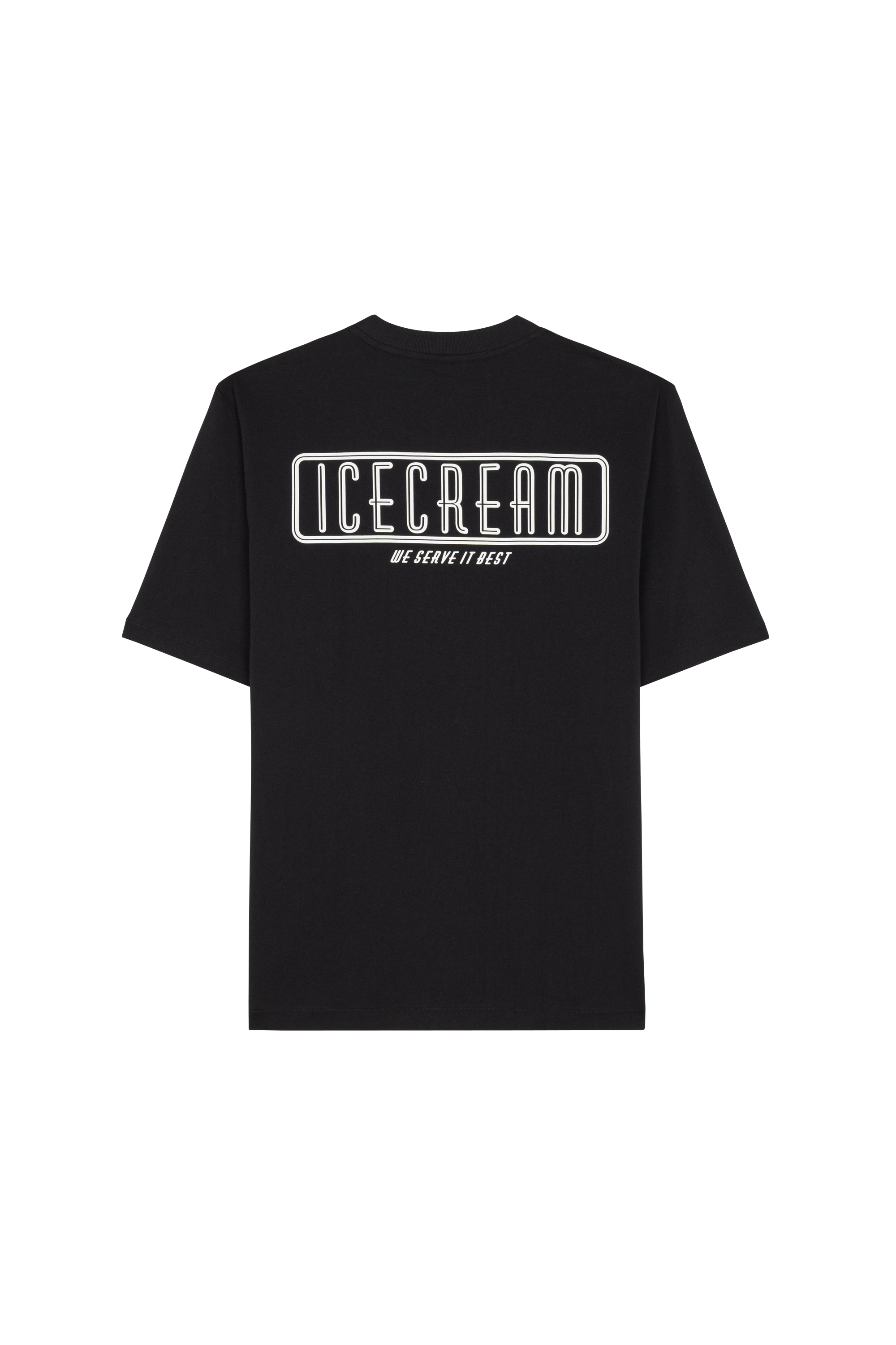 Regular-fit round-neck cotton T-shirt Black