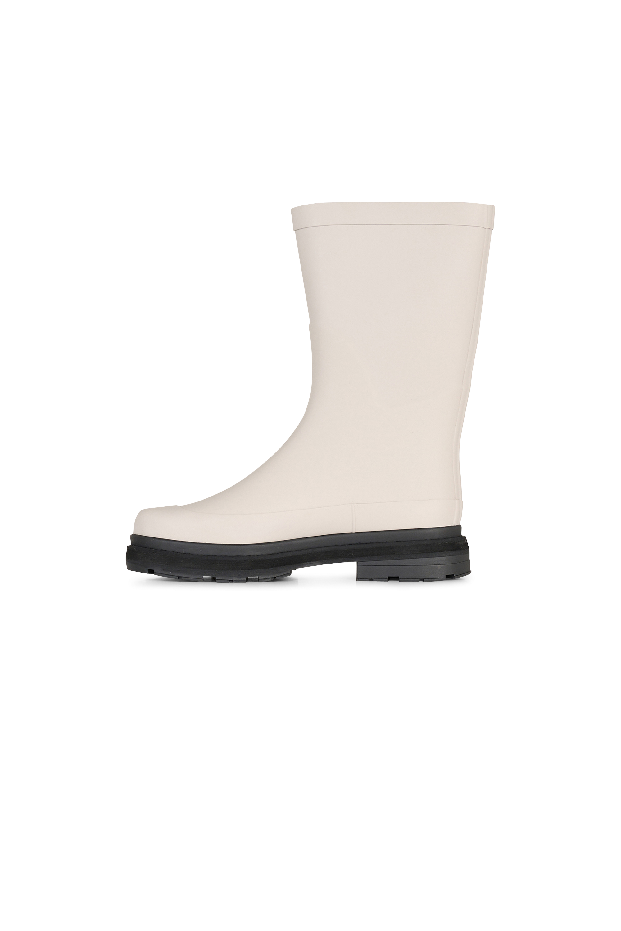 Heeled leather mid-calf boots White