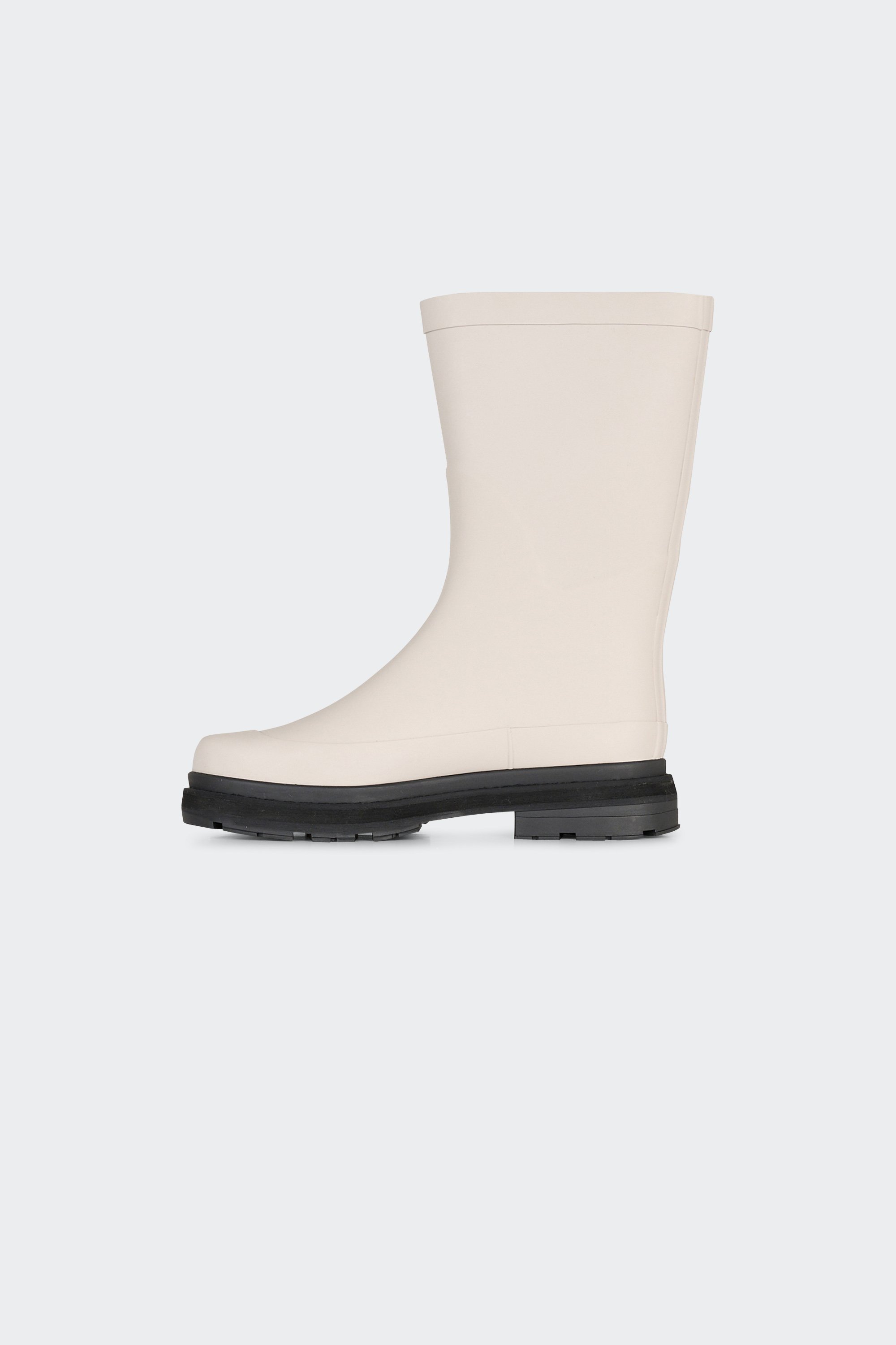 Heeled leather mid-calf boots | White by AIGLE Heeled leather mid-calf boots White