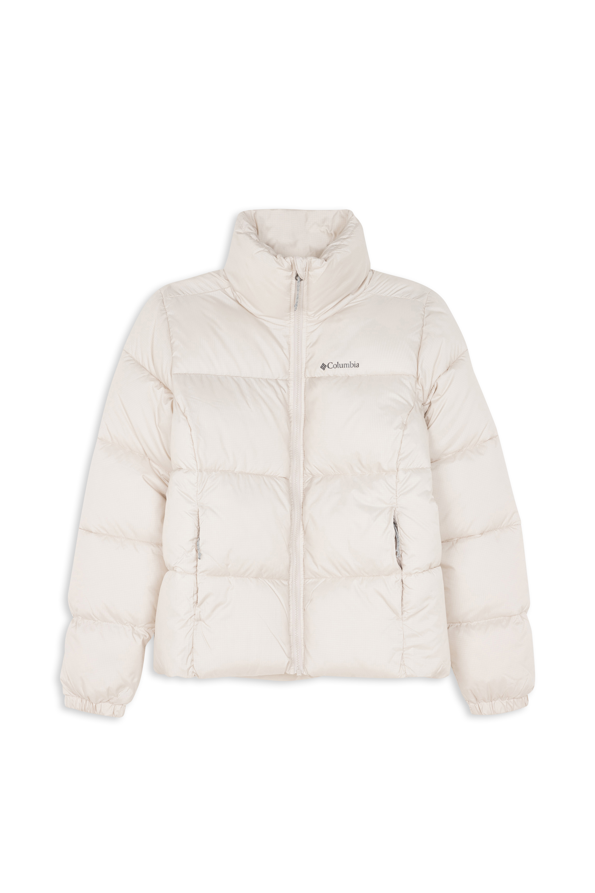 Lightweight quilted padded jacket with high neck Beige