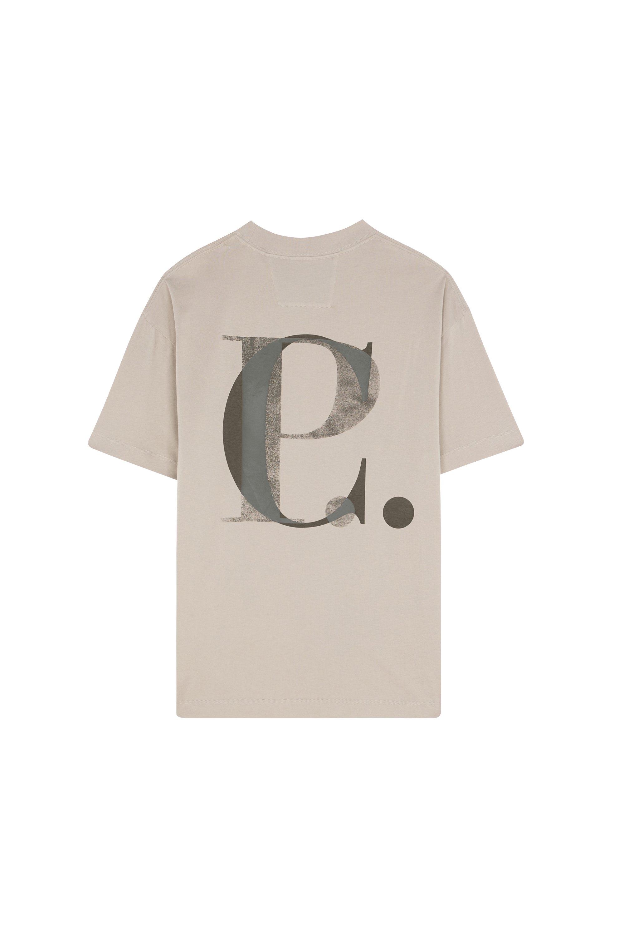 Regular-fit round-neck cotton T-shirt Beige