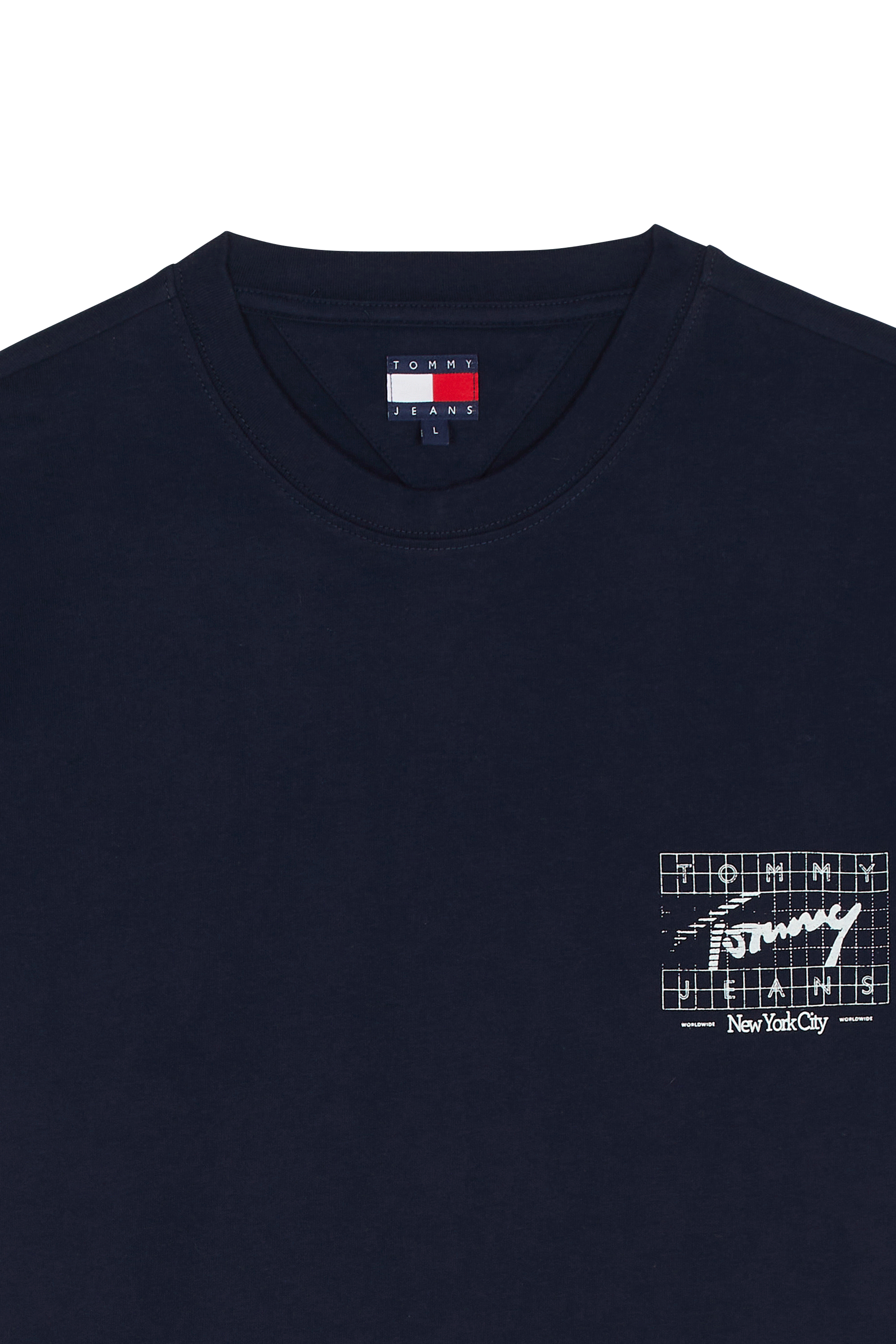 Regular-fit round-neck cotton T-shirt | Blue TOMMY JEANS Men