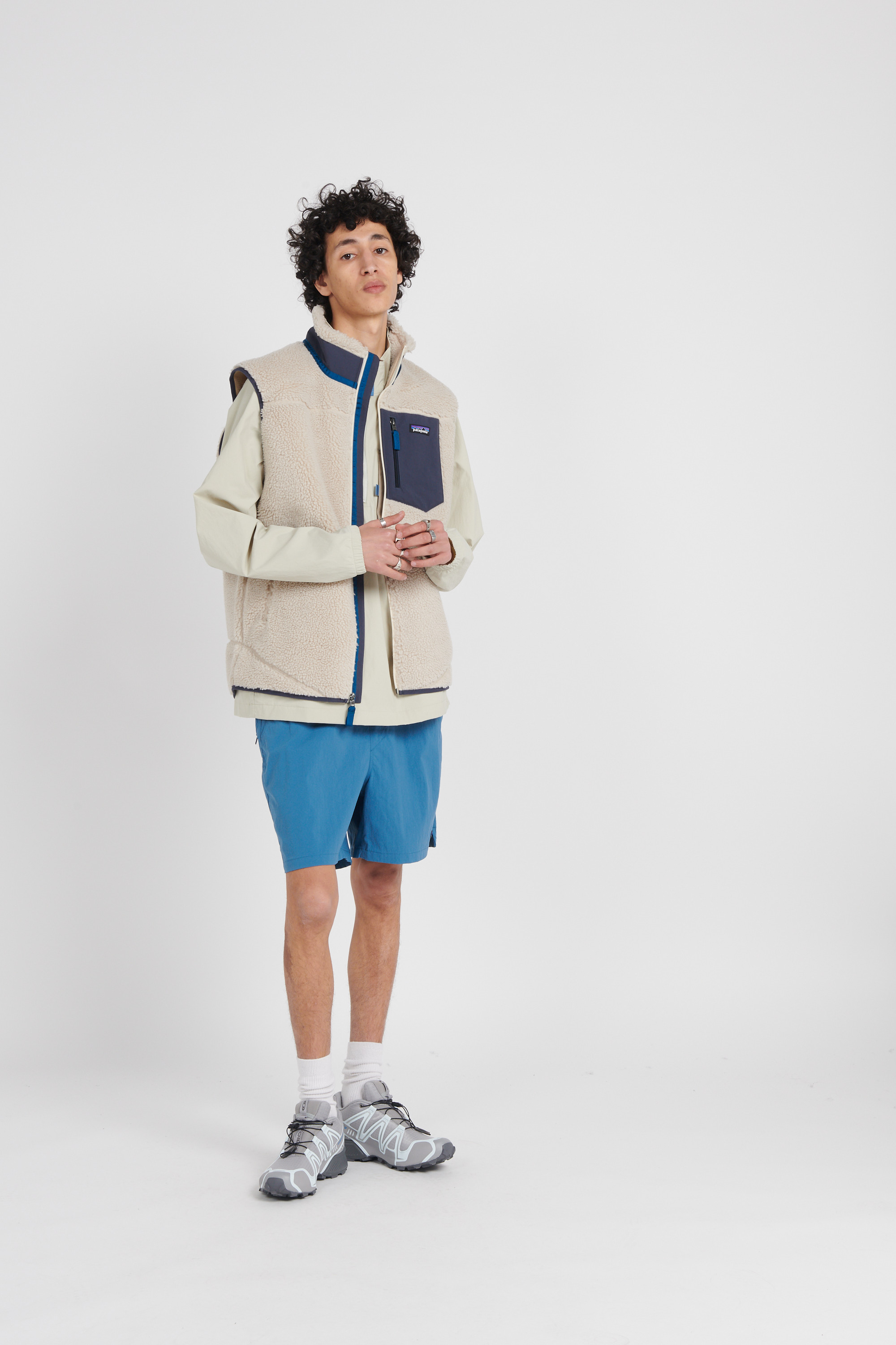 Gilet sans manches en sherpa Beige