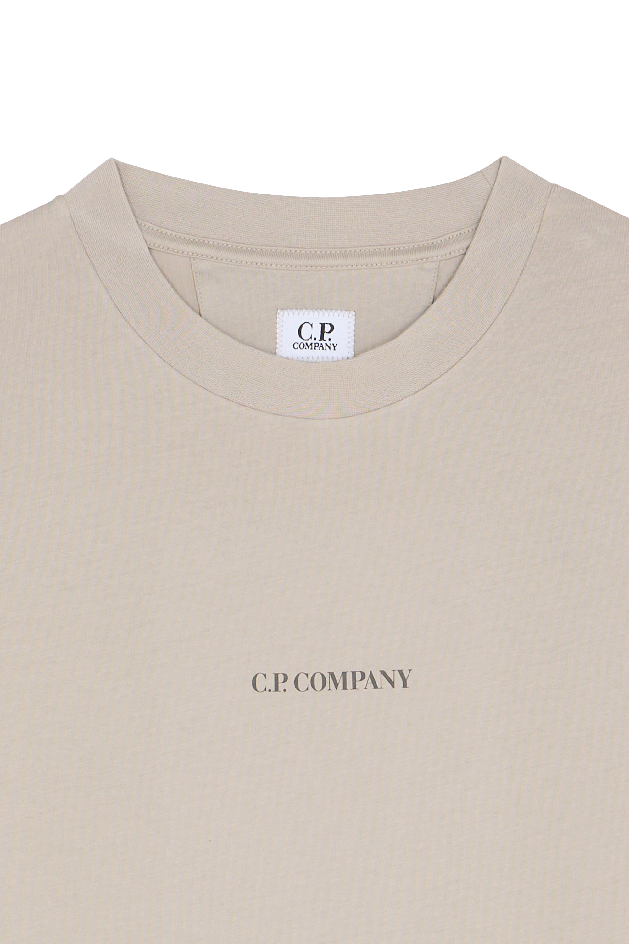 Regular-fit round-neck cotton T-shirt Beige