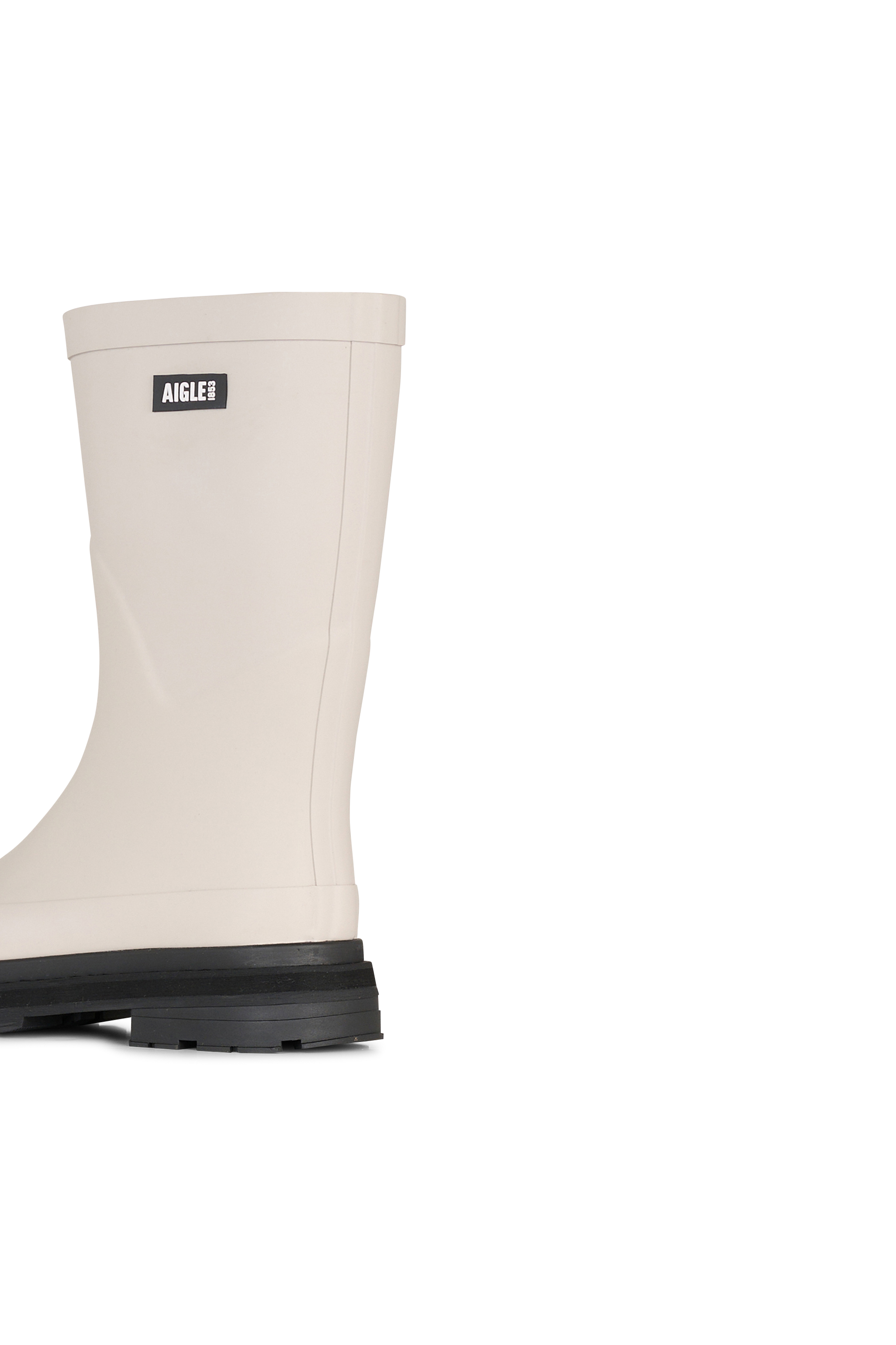 Heeled leather mid-calf boots White