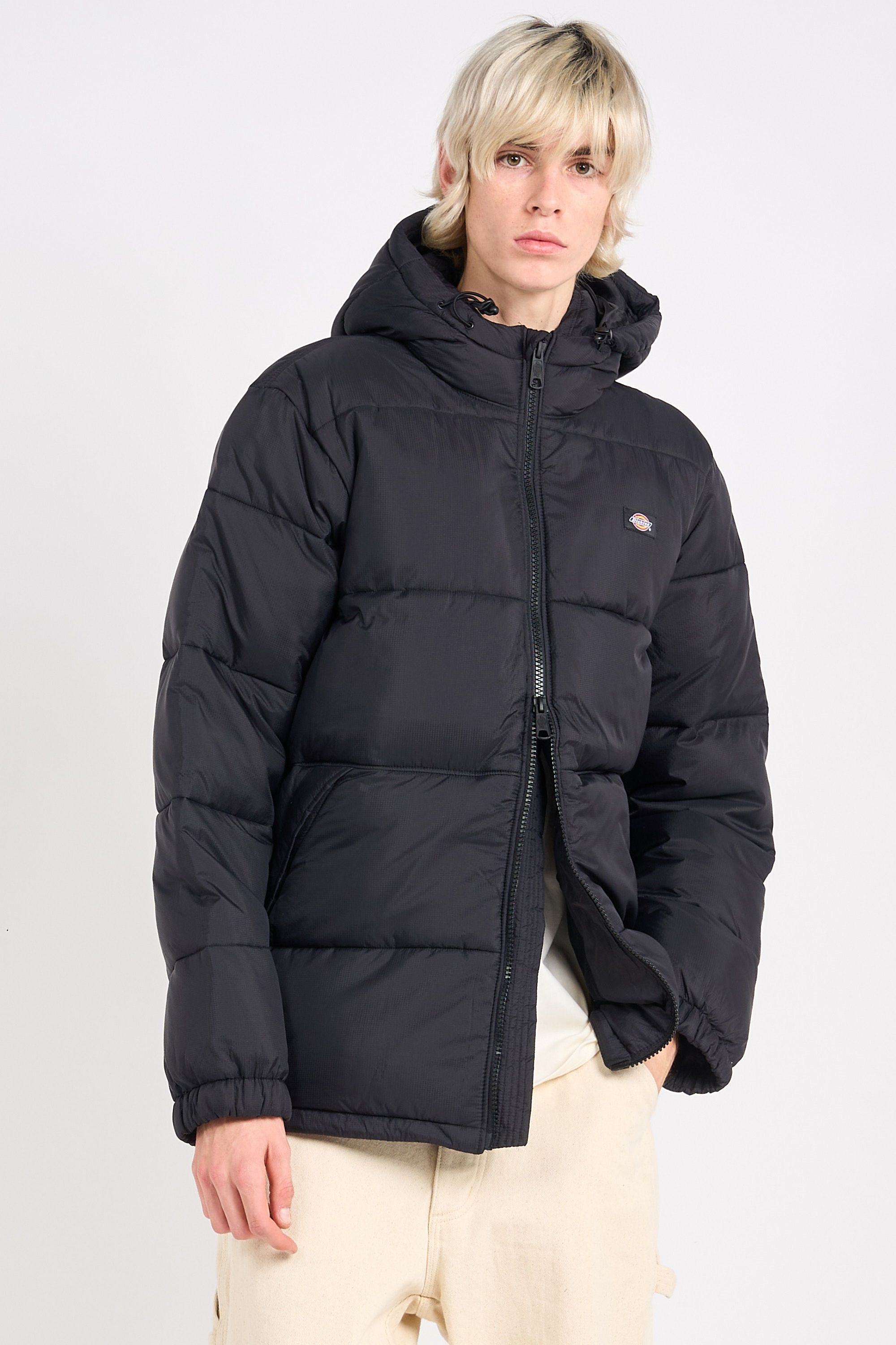 Lightweight quilted padded jacket with high neck Grey