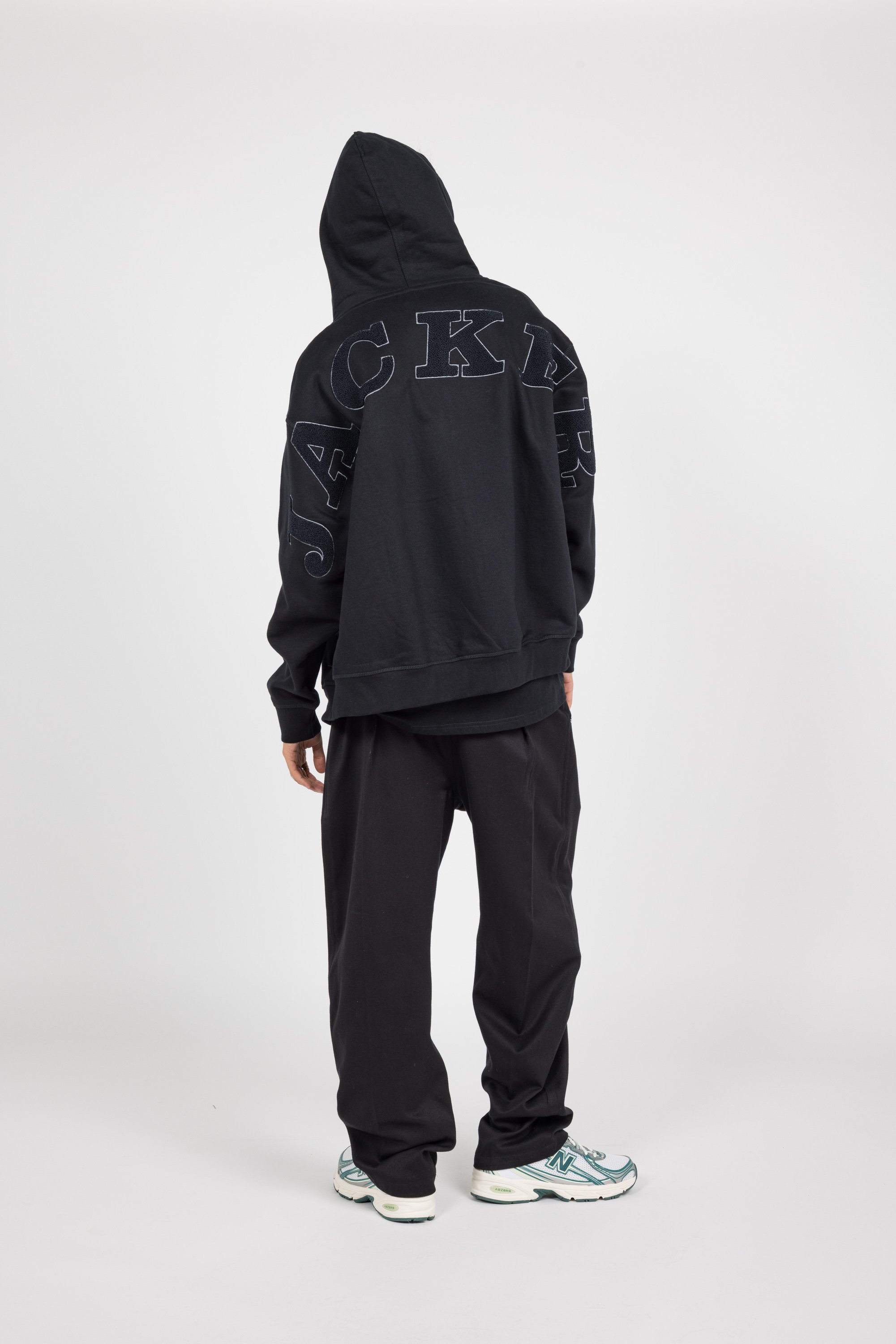 Zippered hoodie Black