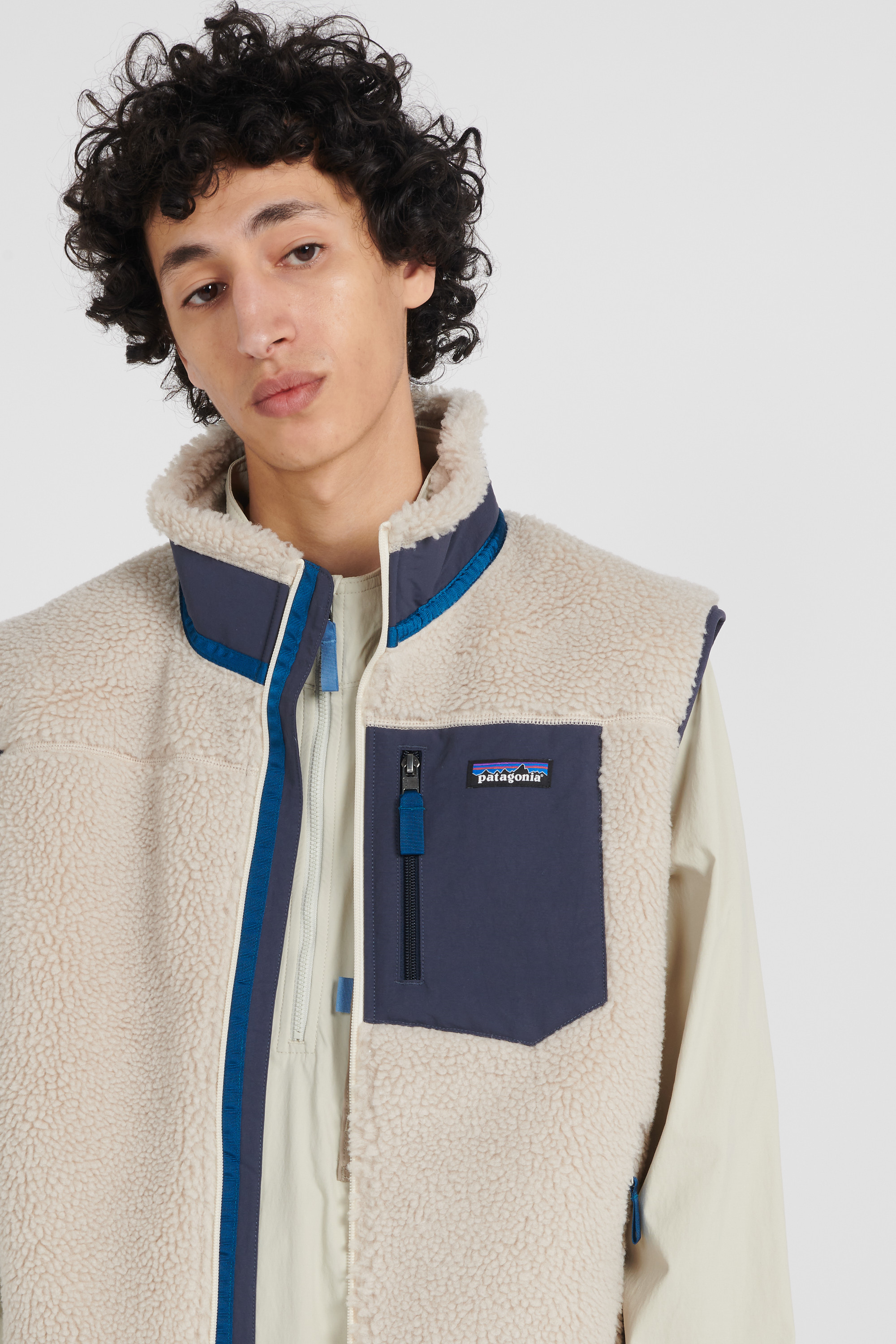 Gilet sans manches en sherpa Beige