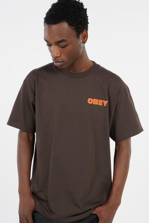 OBEY T-shirt Marron