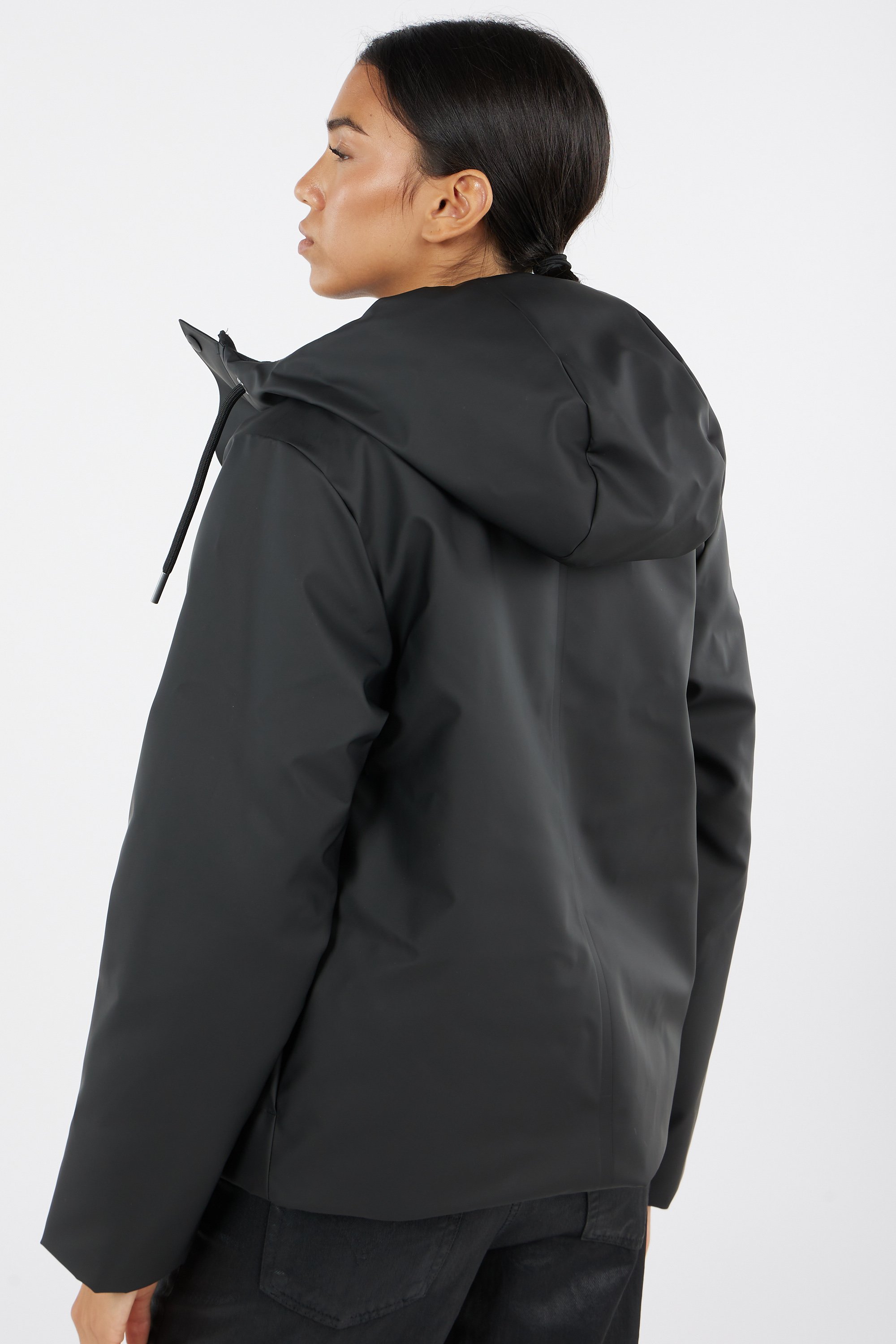 Lightweight quilted padded jacket with high neck | Black by RAINS Lightweight quilted padded jacket with high neck Black