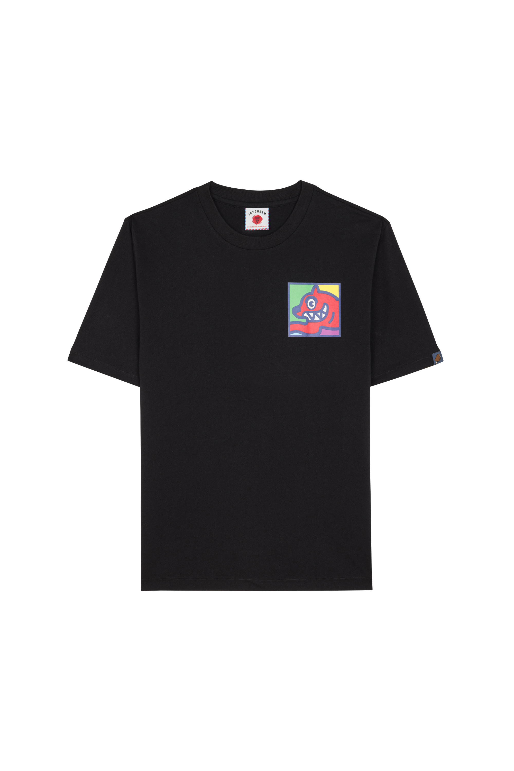Regular-fit round-neck cotton T-shirt Black