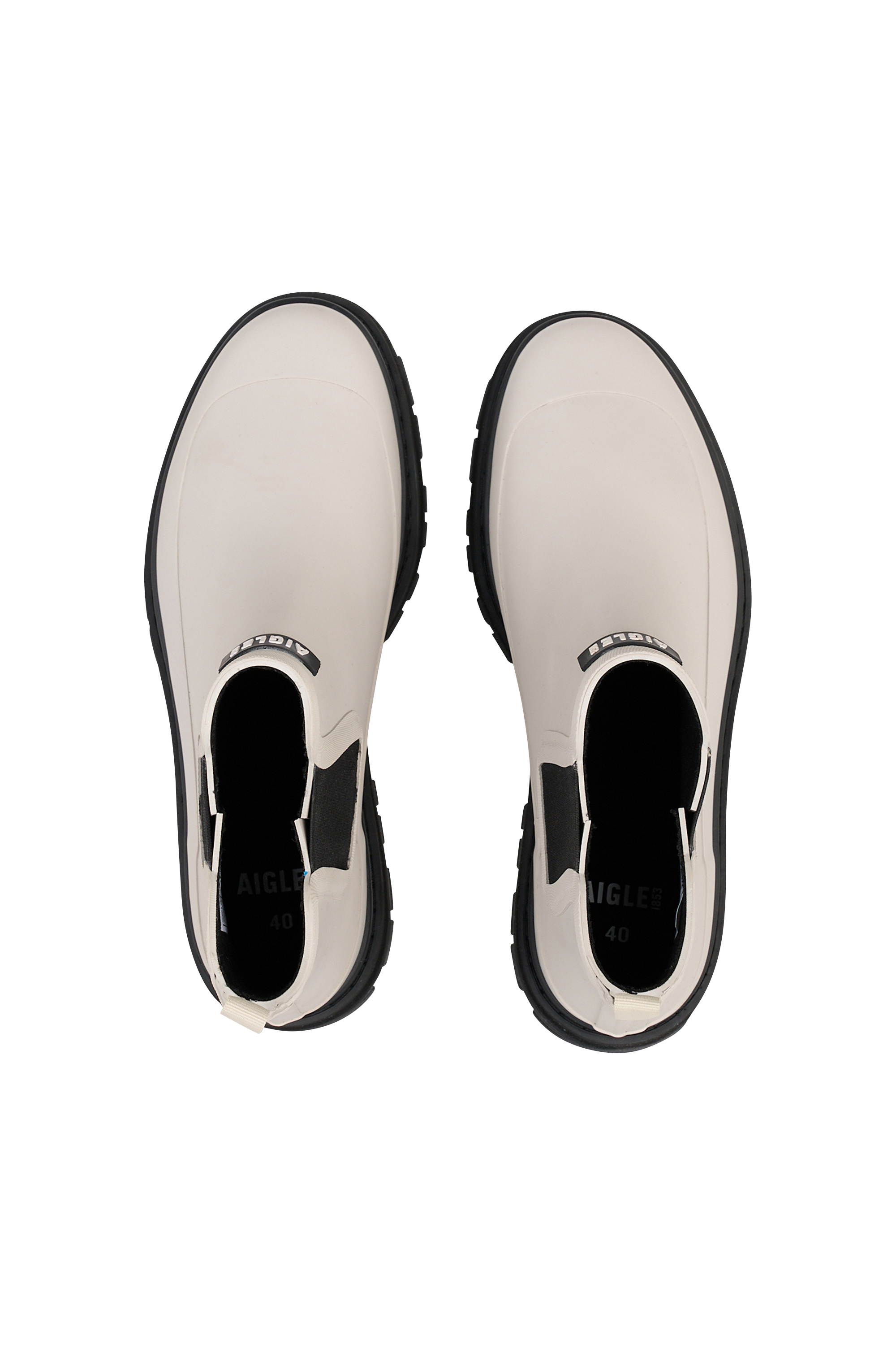 Heeled leather mid-calf boots AIGLE White