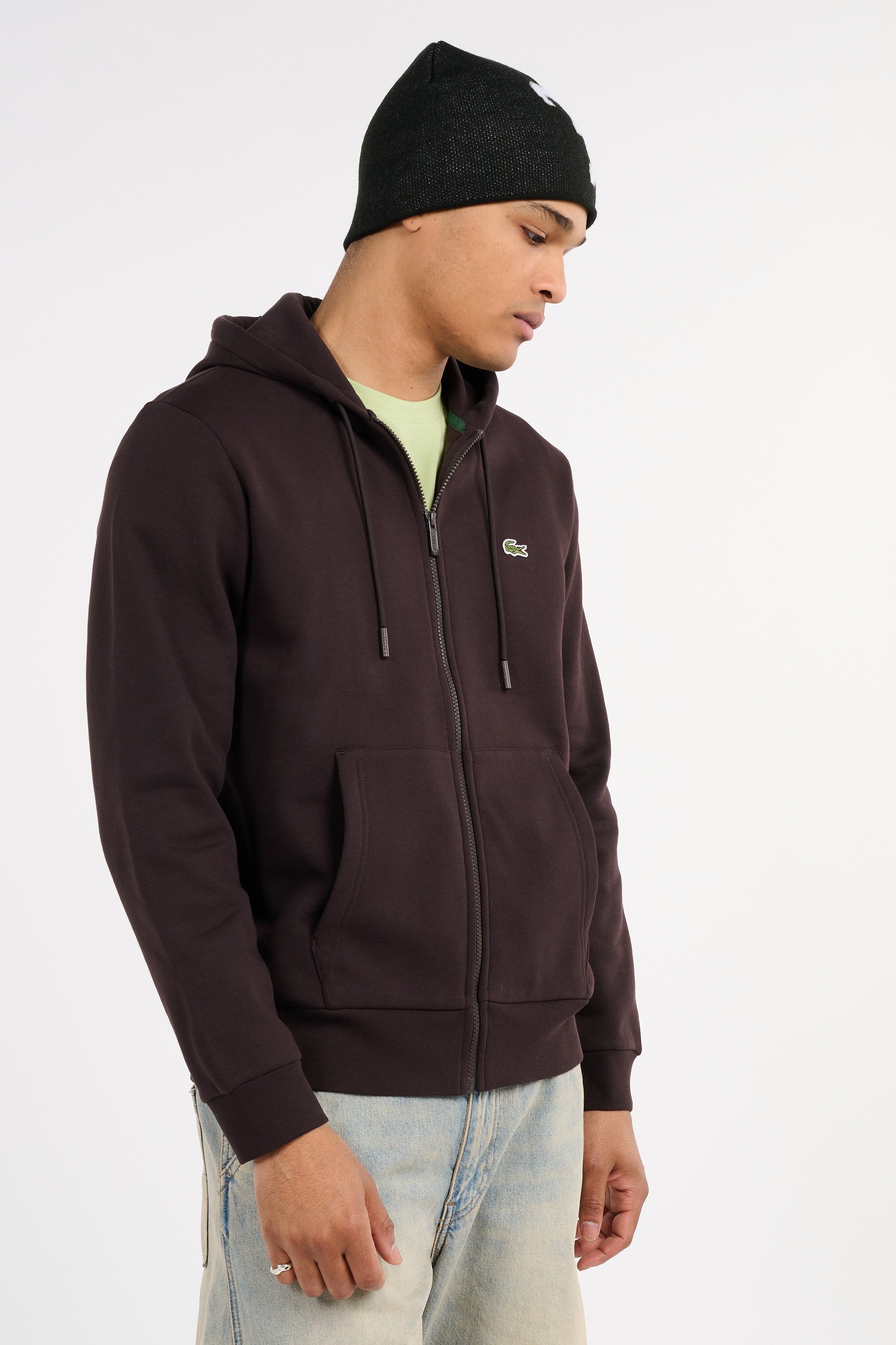 Hoodie zippé Marron