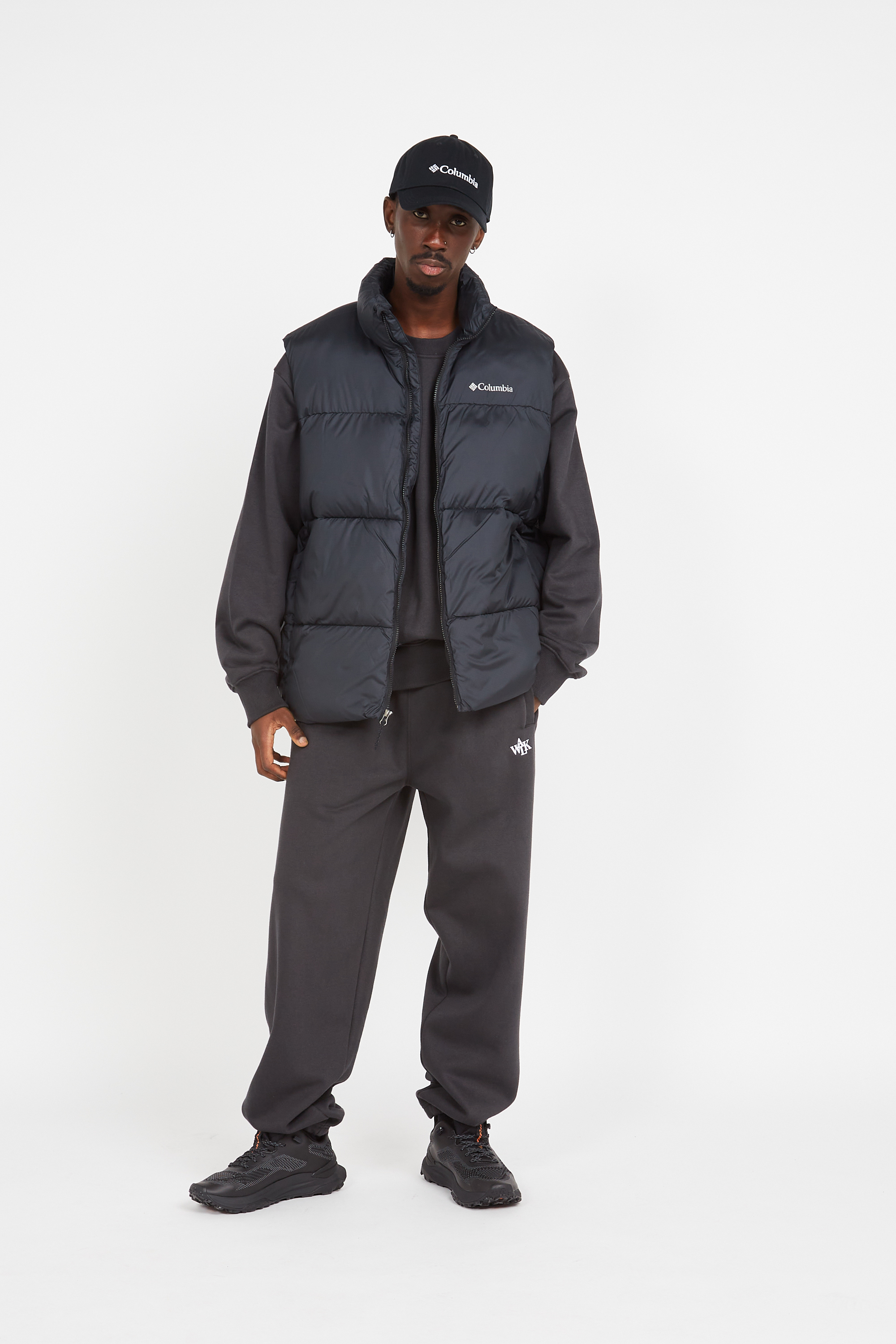 Lightweight quilted padded jacket with high neck Black
