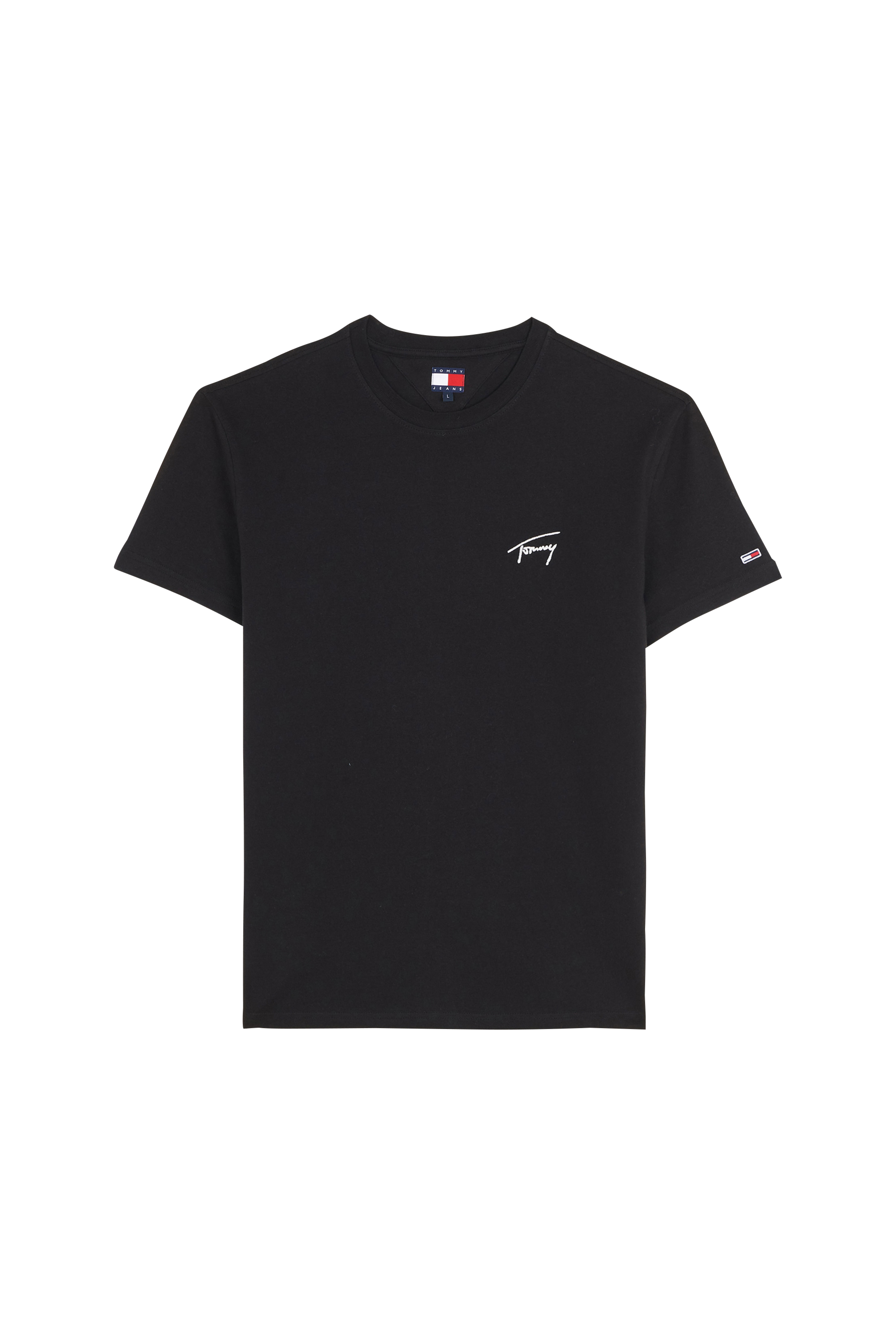 Regular-fit round-neck cotton T-shirt Black