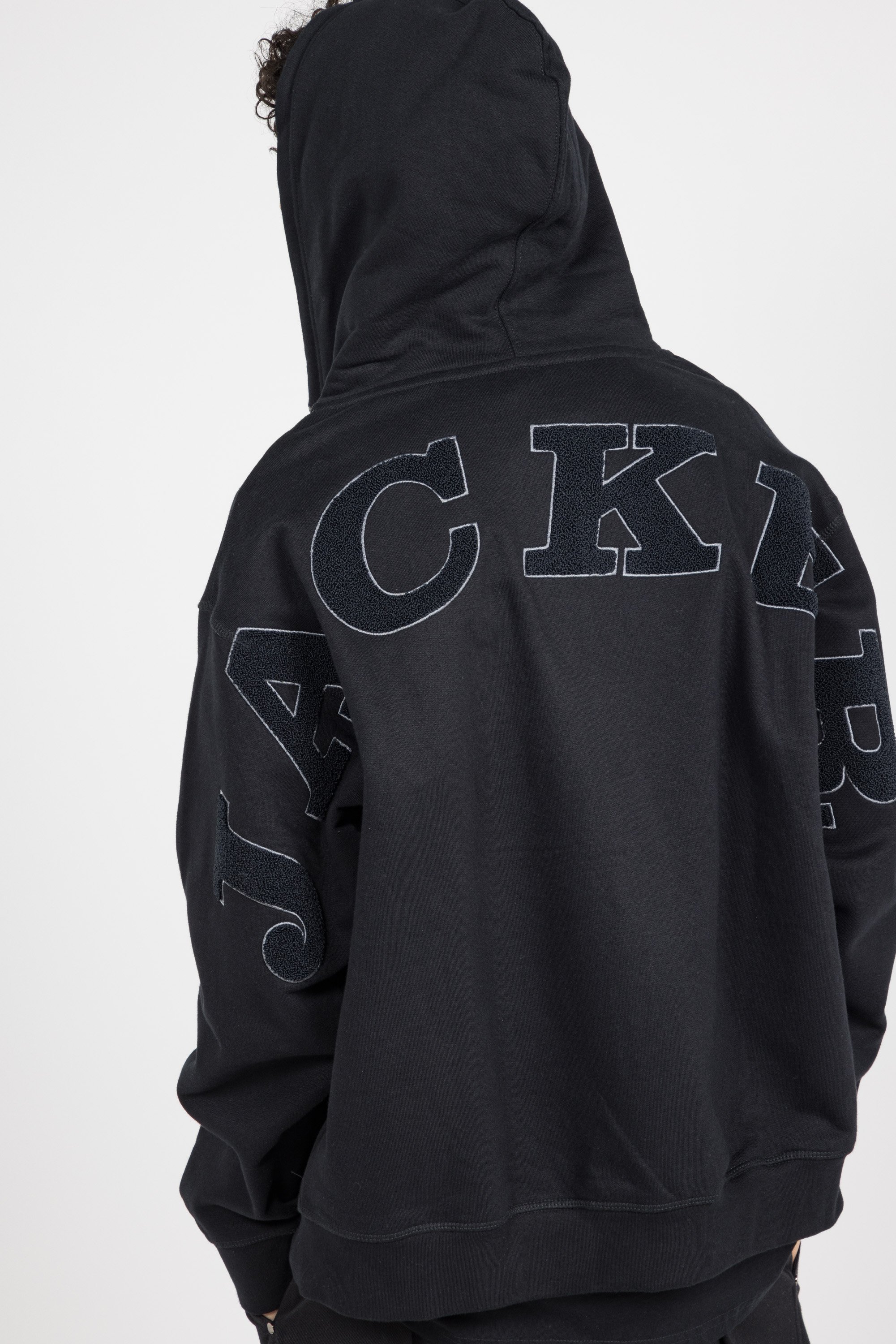 Zippered hoodie Black