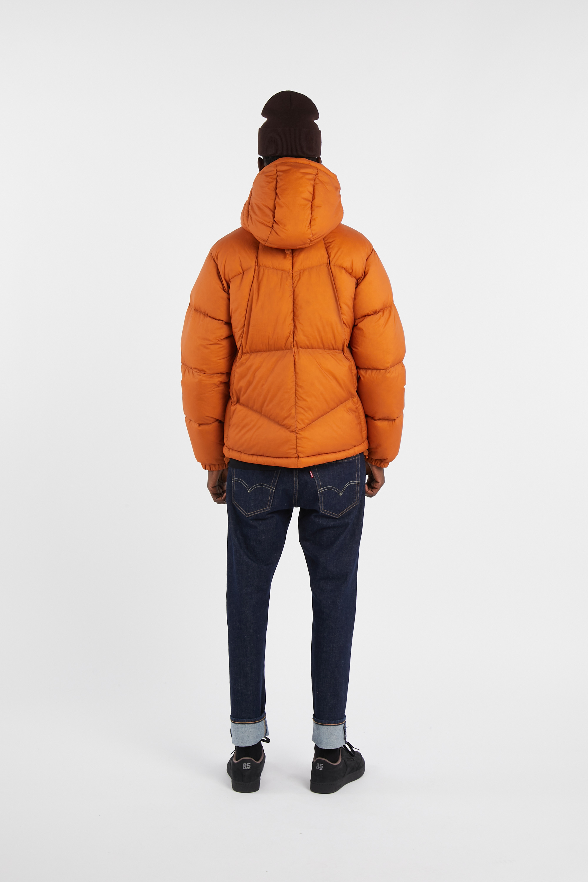 Lightweight quilted padded jacket with high neck Orange
