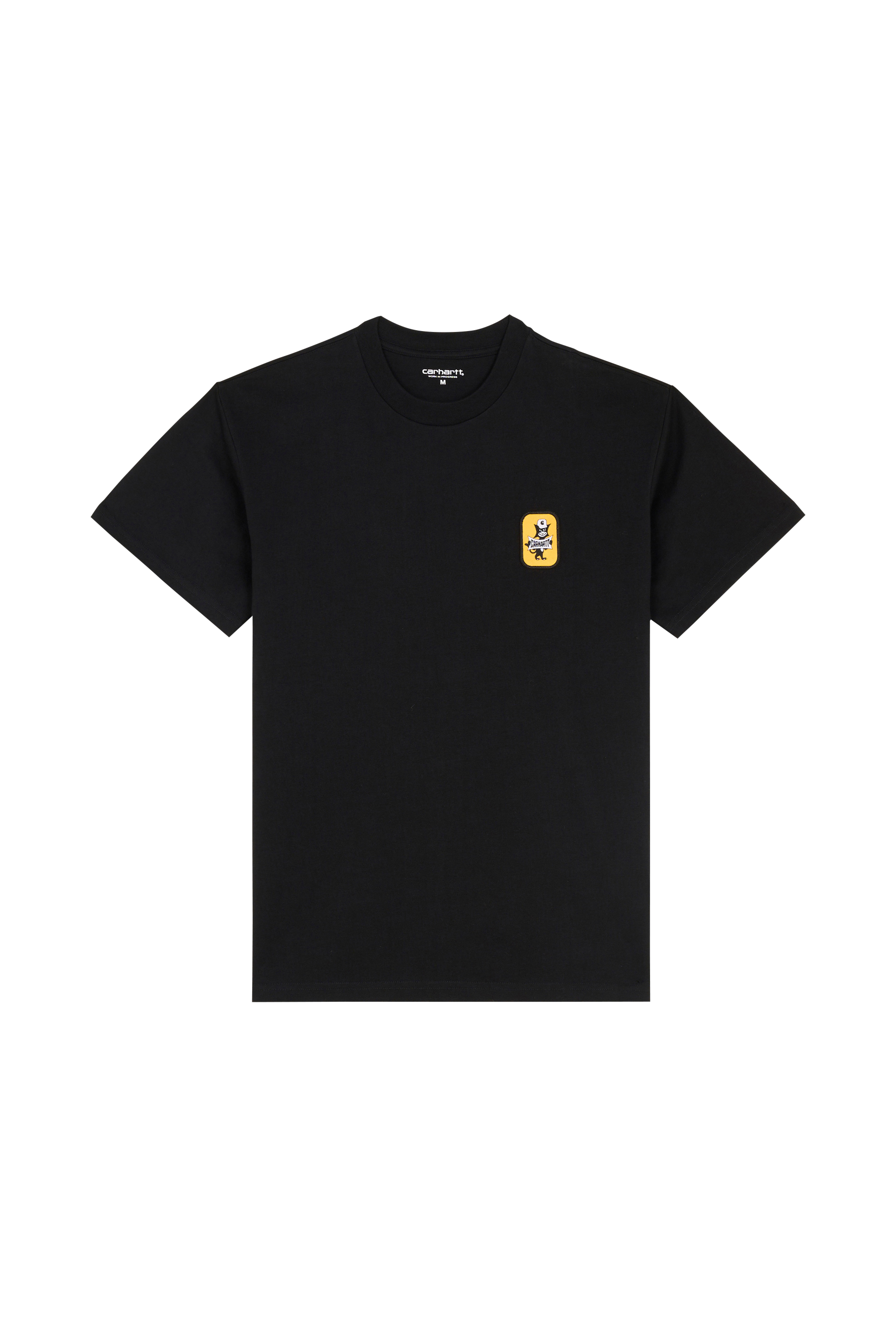 Regular-fit round-neck cotton T-shirt Black