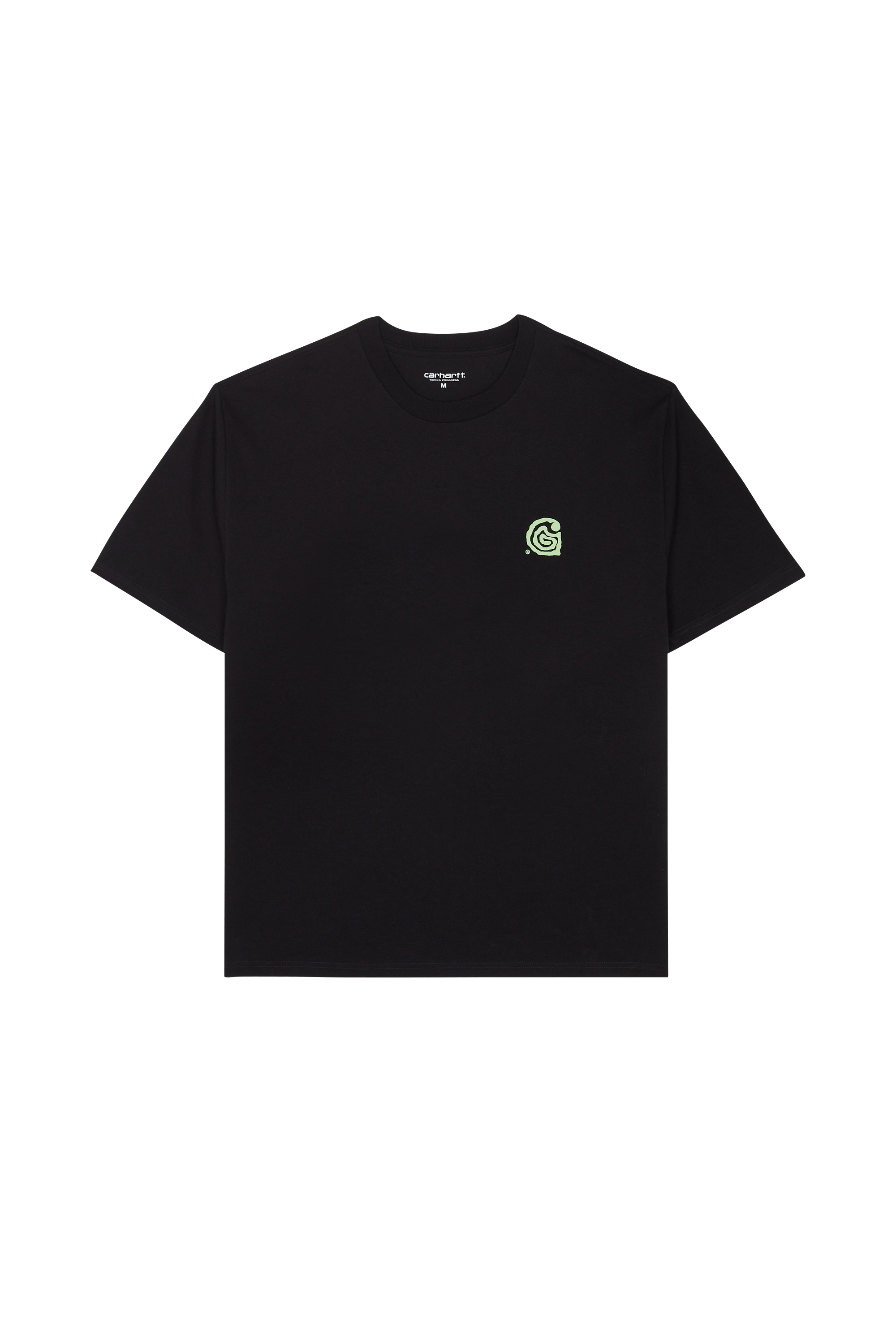 Regular-fit round-neck cotton T-shirt Black