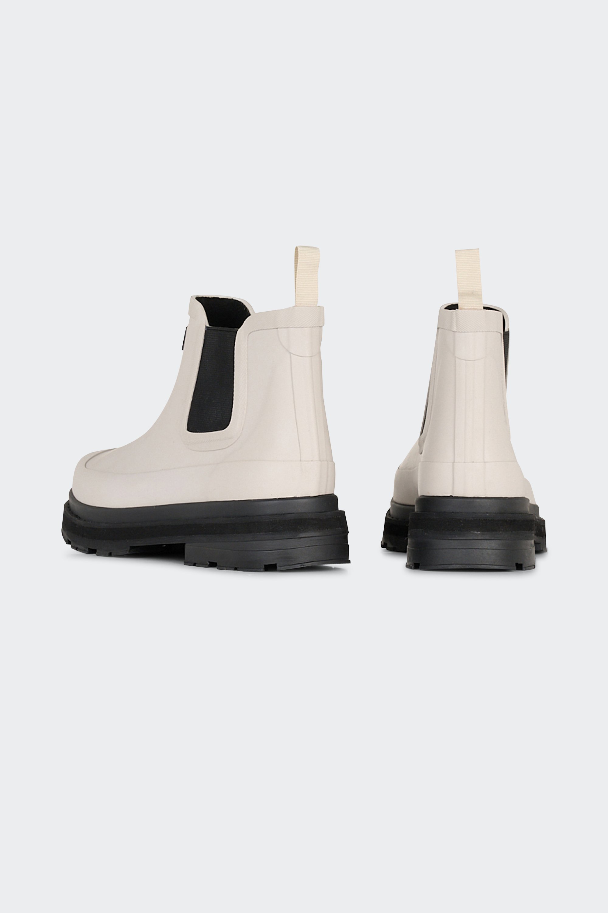 Heeled leather mid-calf boots | White by AIGLE Heeled leather mid-calf boots White