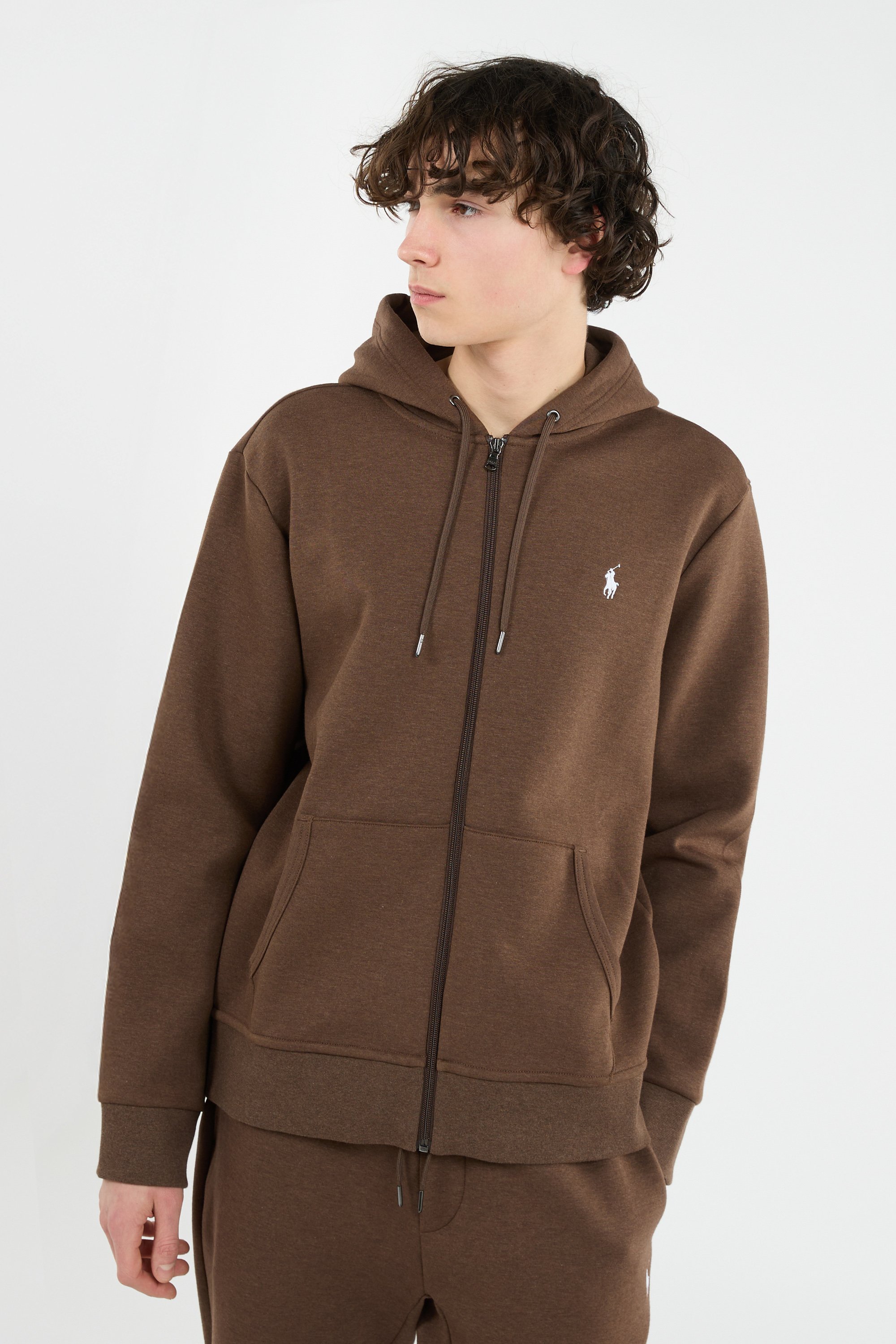 Hoodie zippé Marron