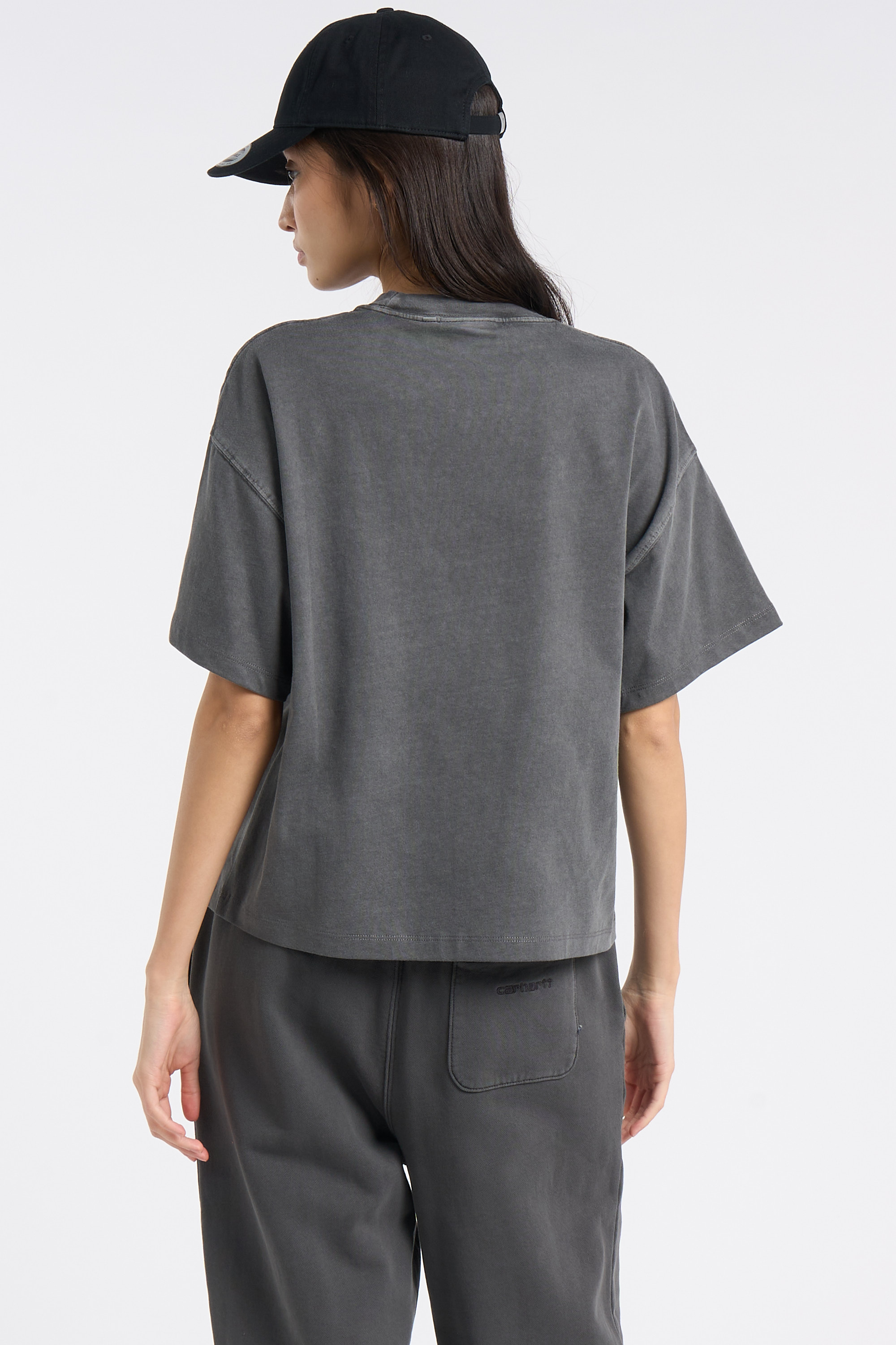 Regular-fit round-neck cotton T-shirt Grey